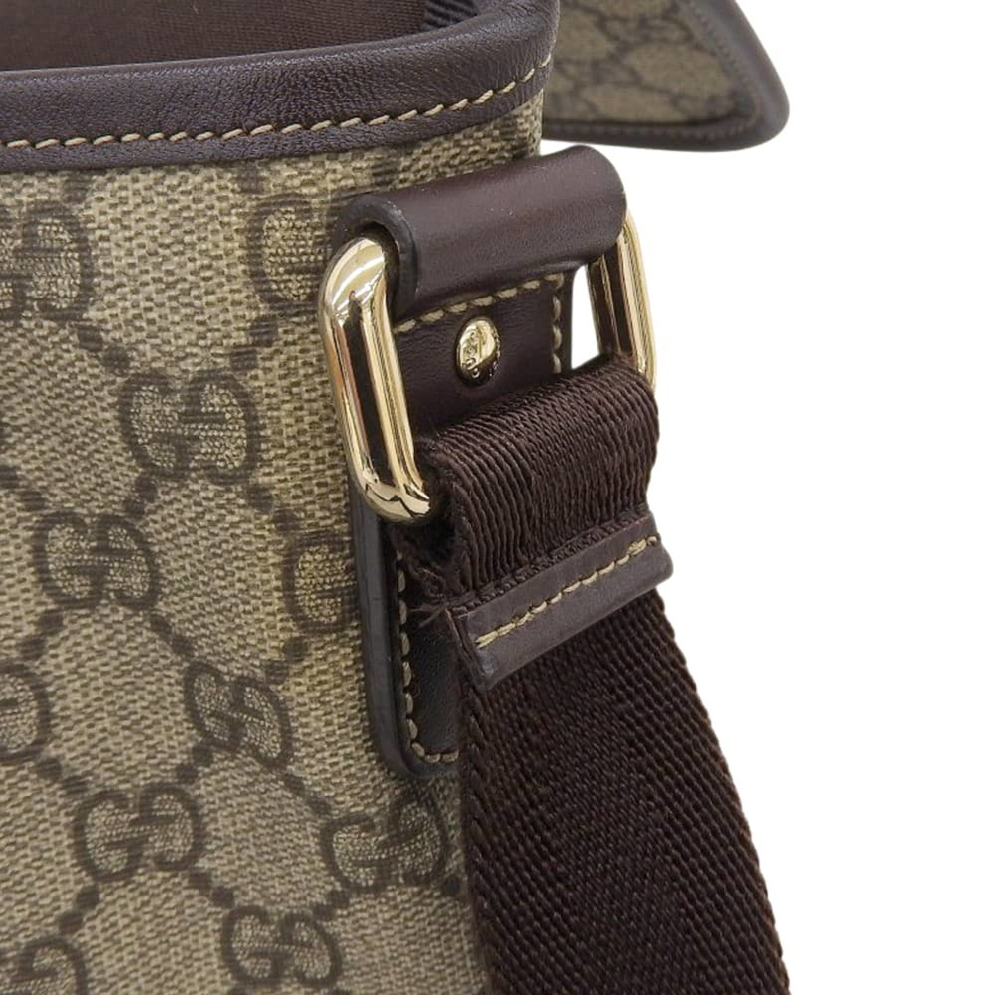 Gucci Beige Brown Pvc Shoulder Bag (Pre-Owned)