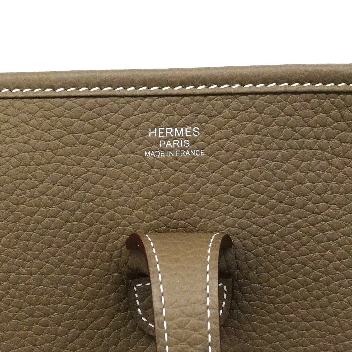 Hermes Etoupe Gray Taurillon Clemence Leather Shoulder Bag (Pre-Owned)