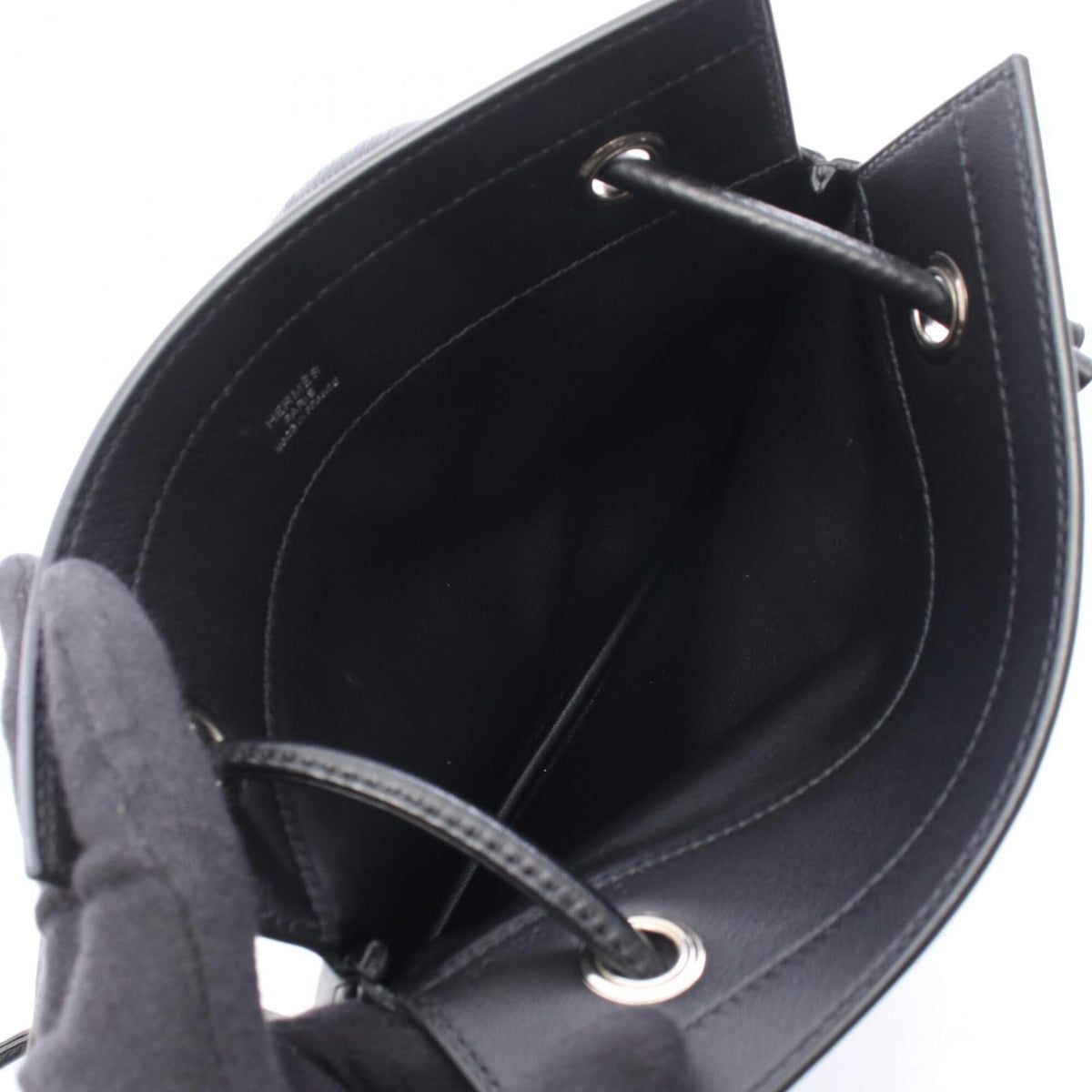 Hermes Black Swift Leather Handbag Shoulder Bag (Pre-Owned)