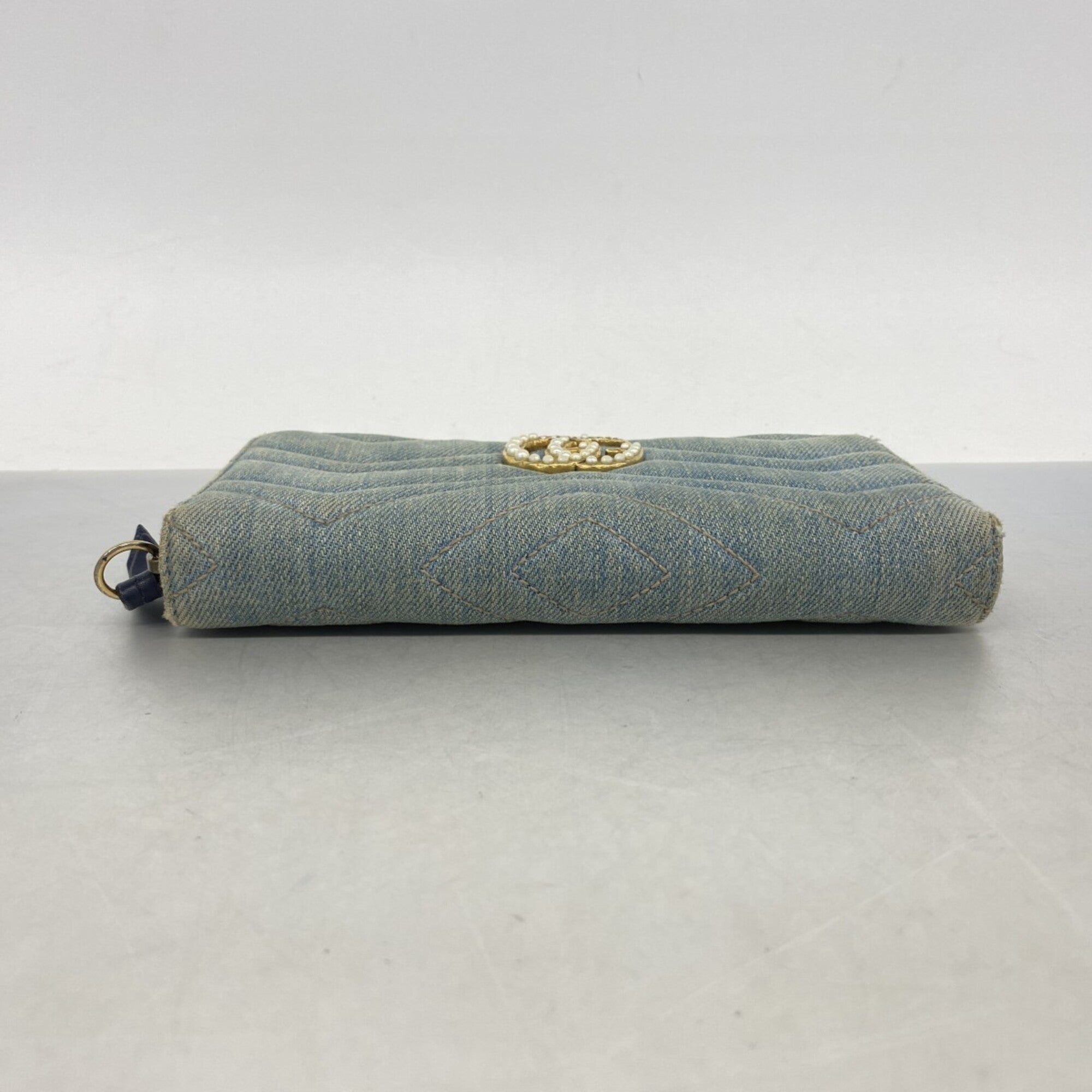 Gucci Blue Denim Long Wallet (Bi-Fold) (Pre-Owned)