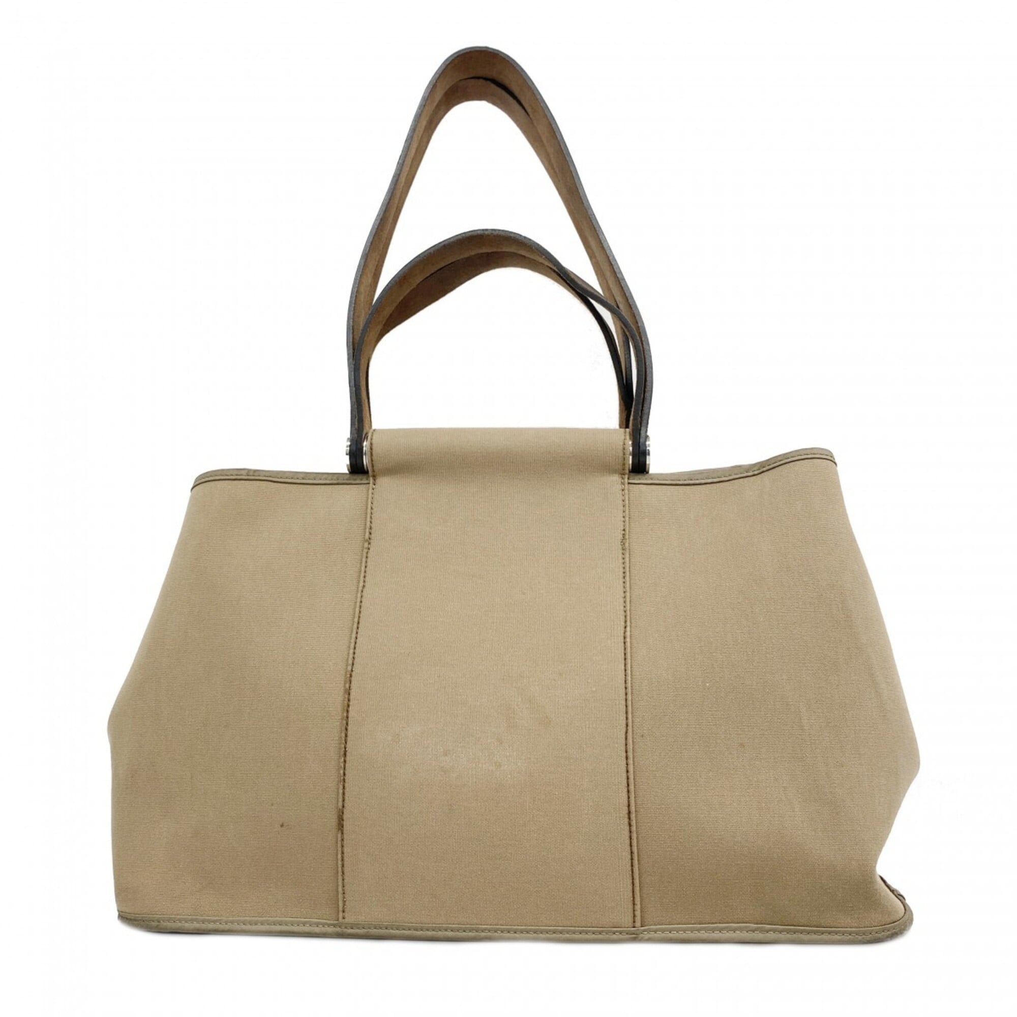 Hermes Etoupe Gray Toile Officier Tote Bag (Pre-Owned)