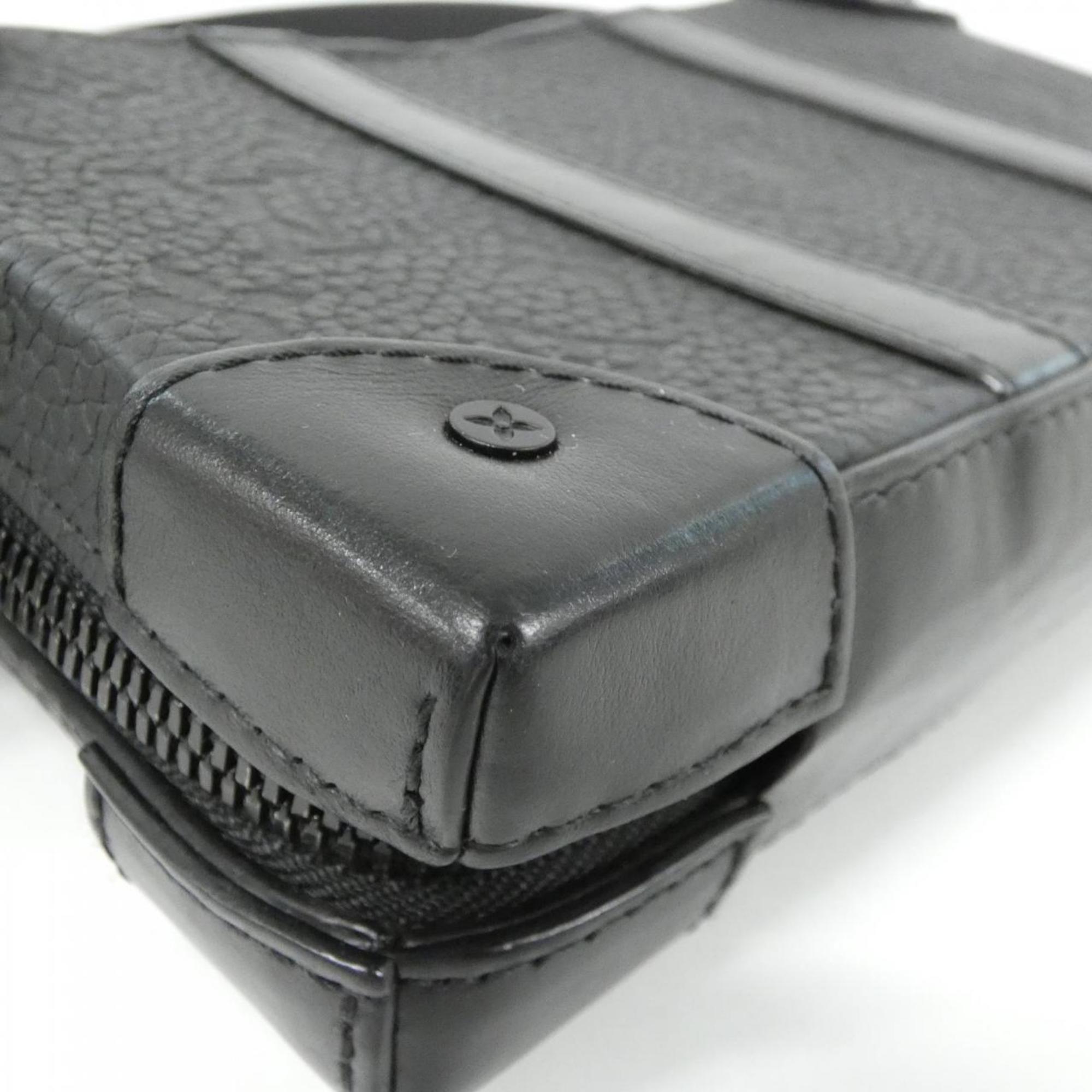 Louis Vuitton Black Leather Shoulder Bag (Pre-Owned)