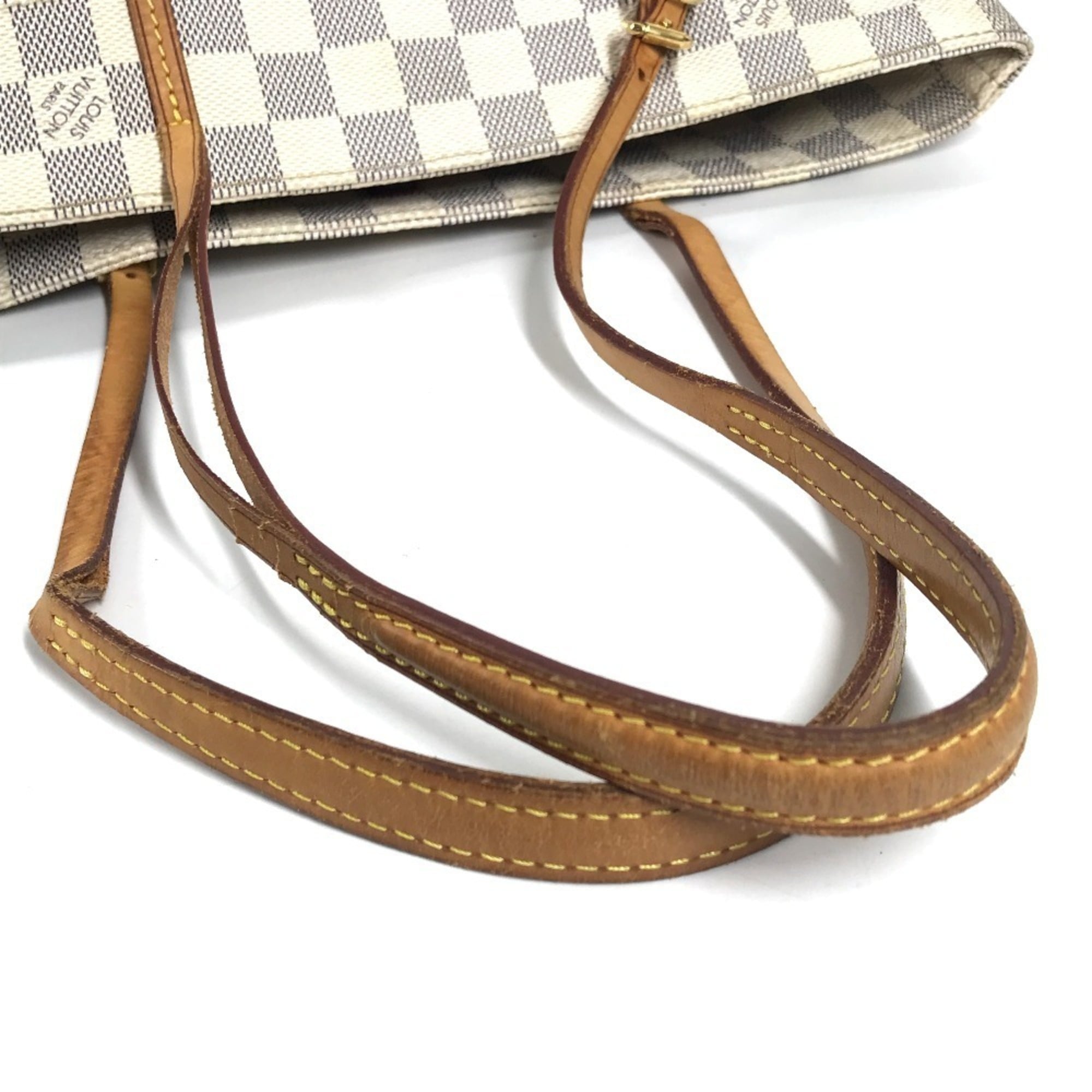 Louis Vuitton Damier Azur White Damier Azur Shoulder Bag Tote Bag (Pre-Owned)