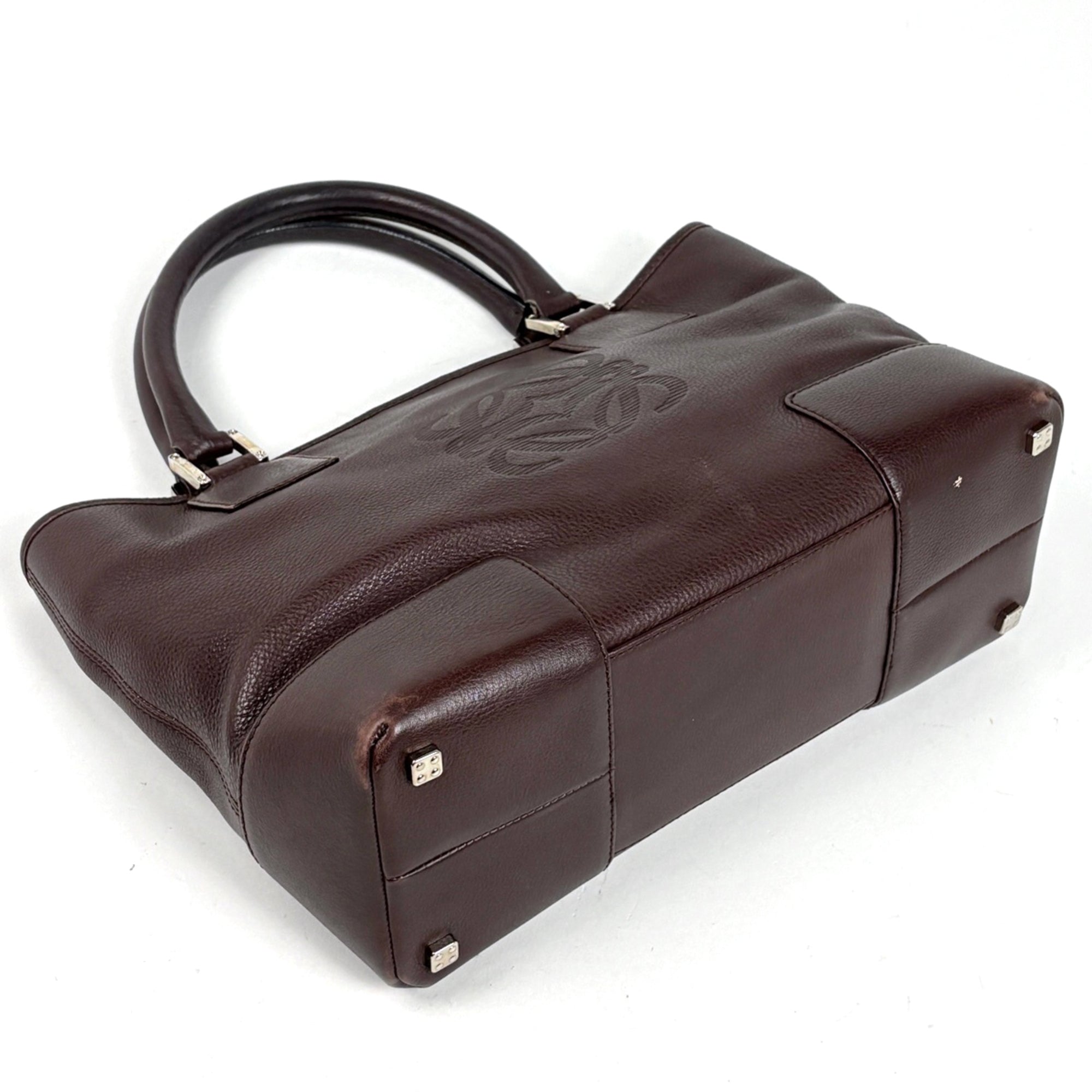Loewe Brown Leather Handbag Tote Bag (Pre-Owned)