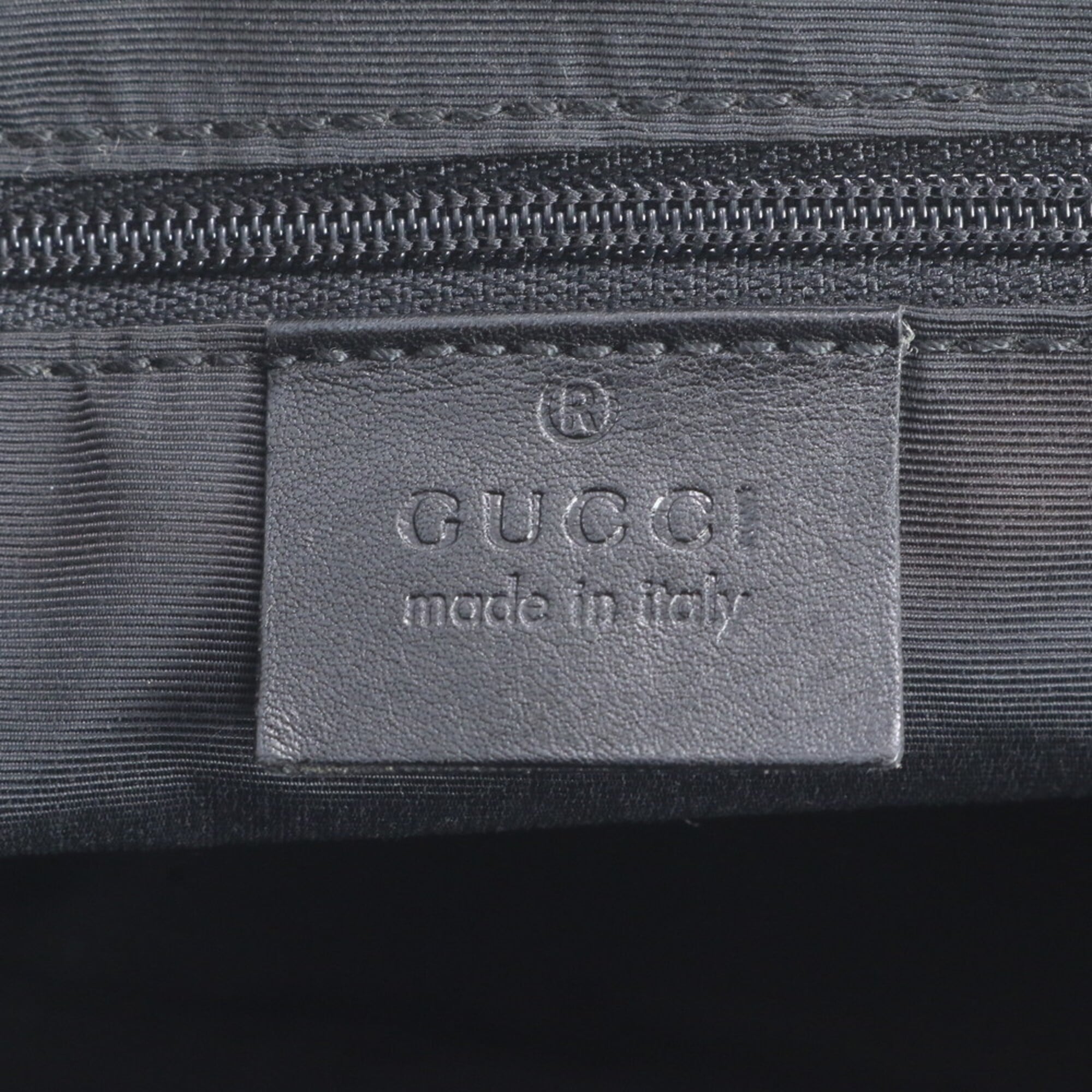Gucci Black Leather Canvas Handbag Shoulder Bag Tote Bag (Pre-Owned)