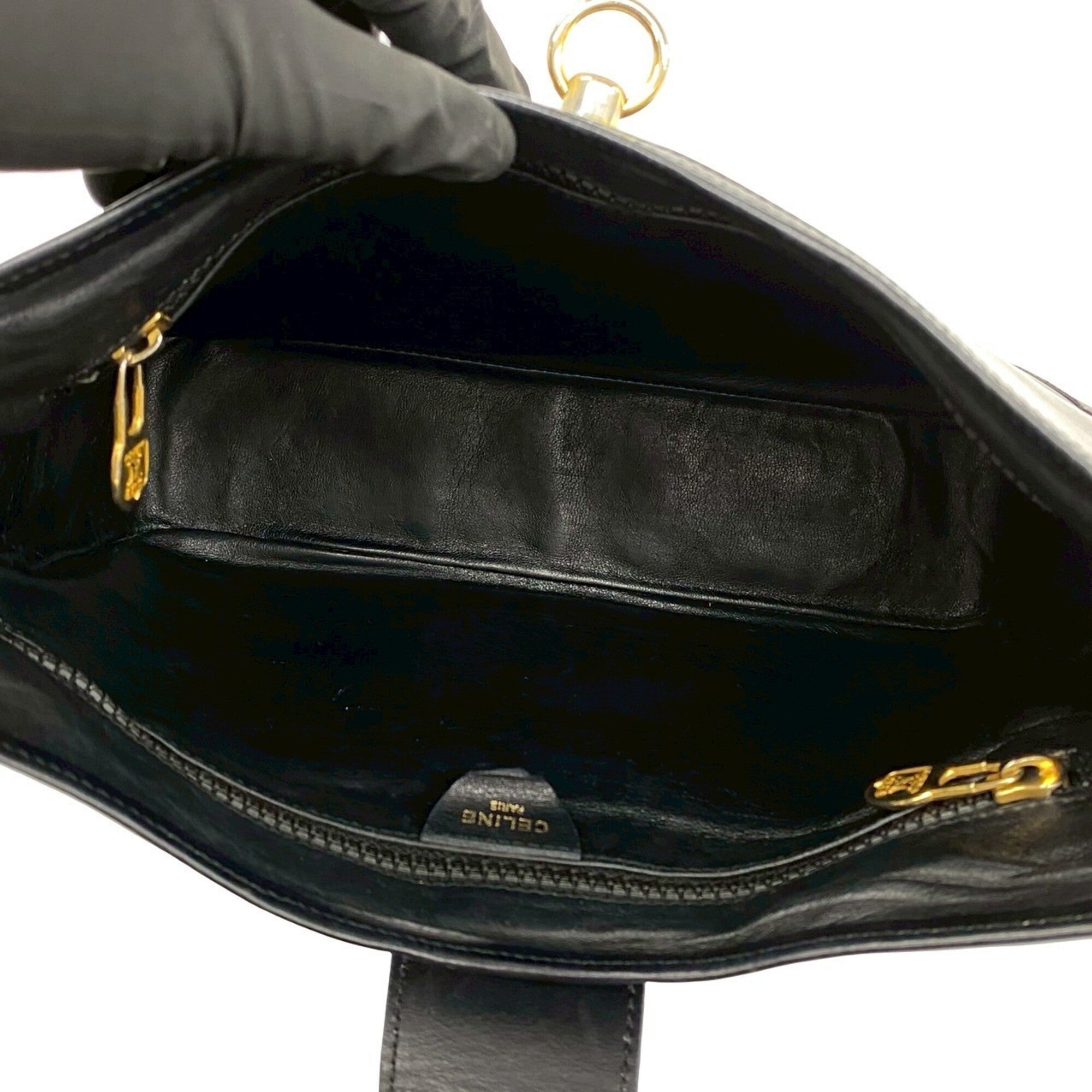 Celine Black Leather Shoulder Bag Tote Bag (Pre-Owned)