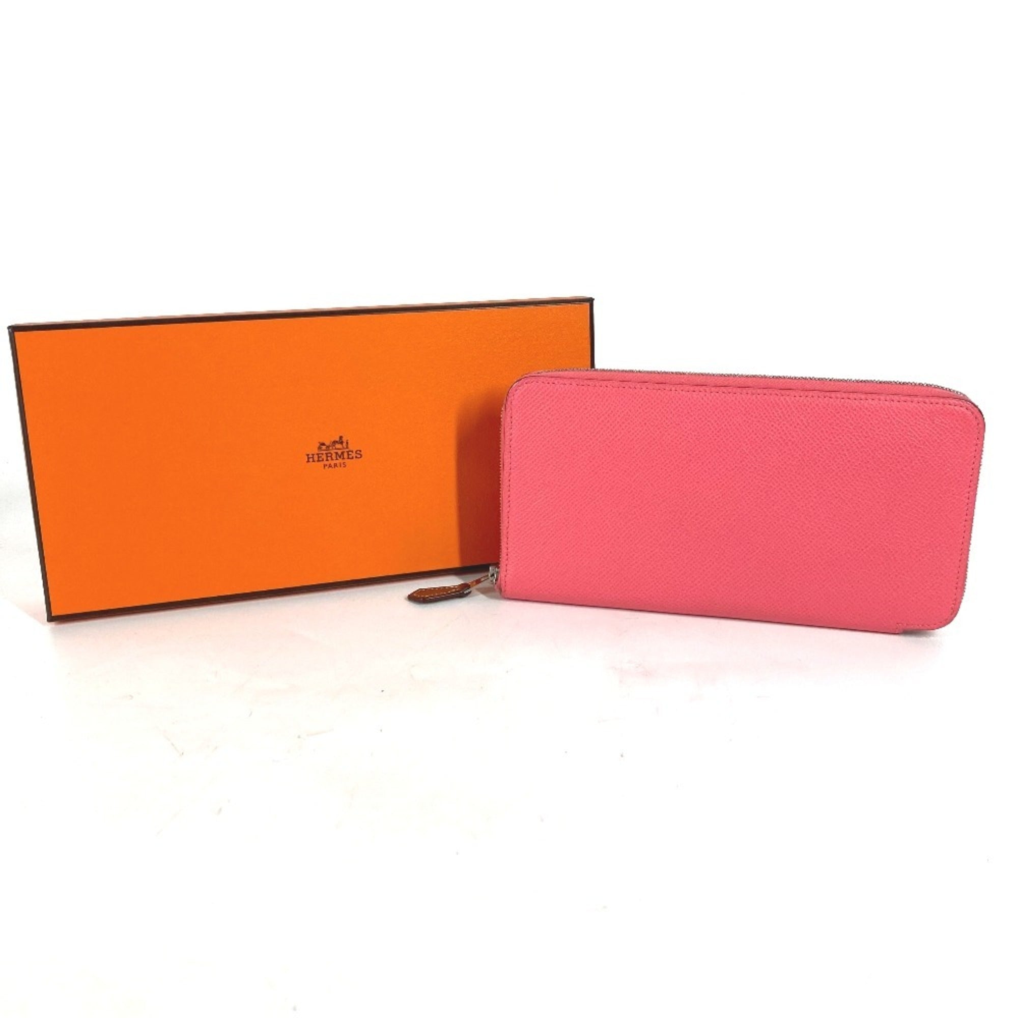 Hermes Silk'in Pink Epsom Leather Long Wallet (Bi-Fold) (Pre-Owned)