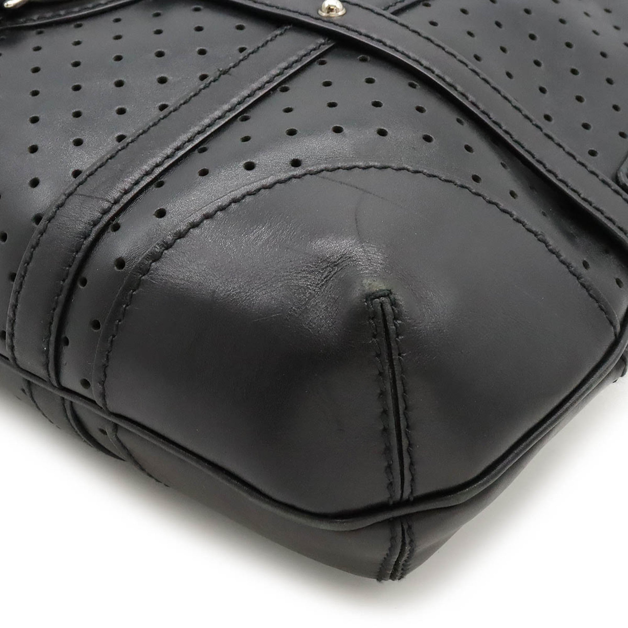 Gucci Black Leather Handbag Shoulder Bag (Pre-Owned)
