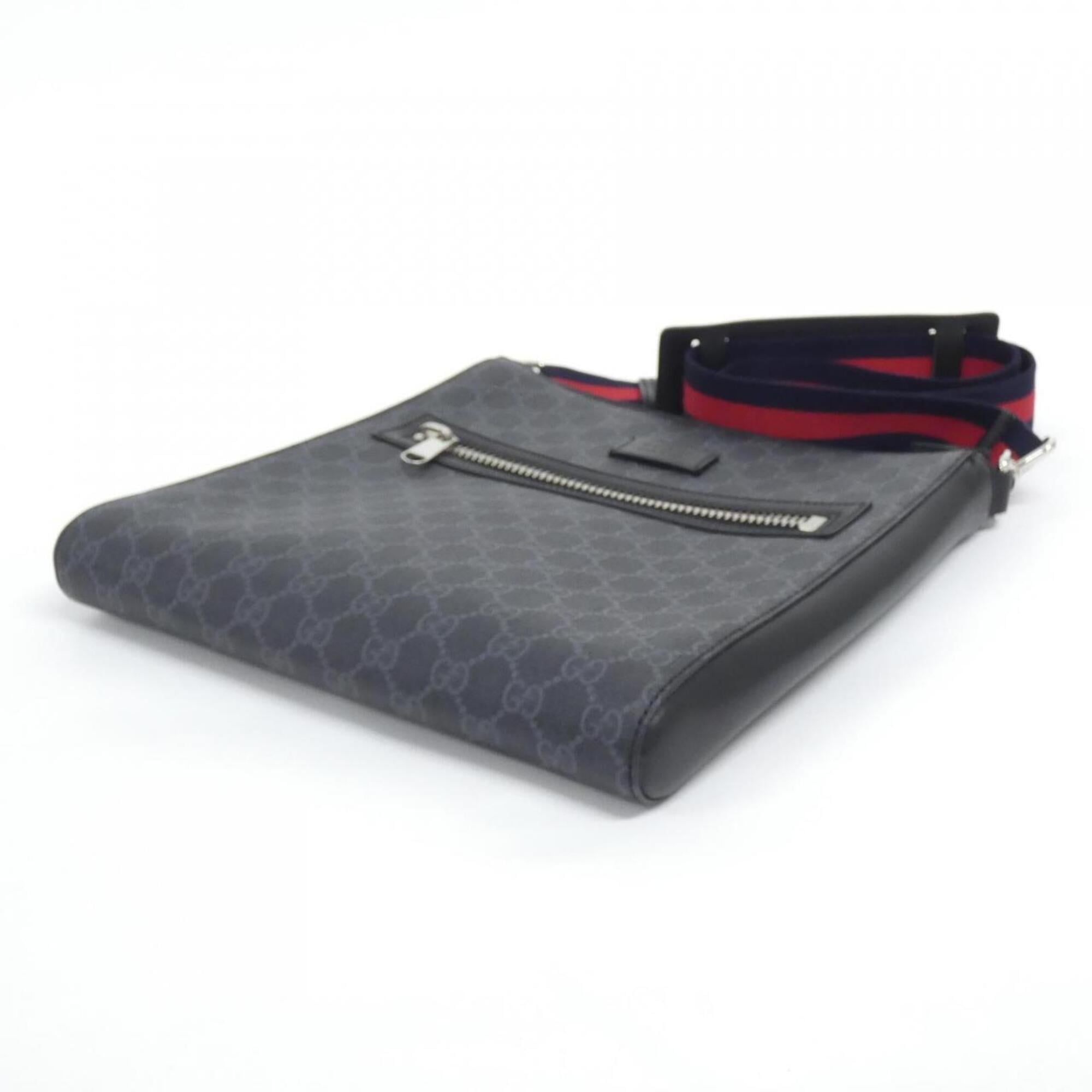 Gucci Black Gray Gg Supreme Shoulder Bag (Pre-Owned)