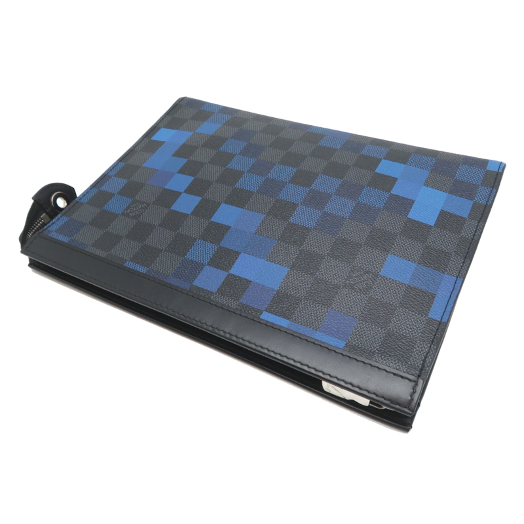Louis Vuitton Black Blue Damier Graphite Clutch Bag (Pre-Owned)