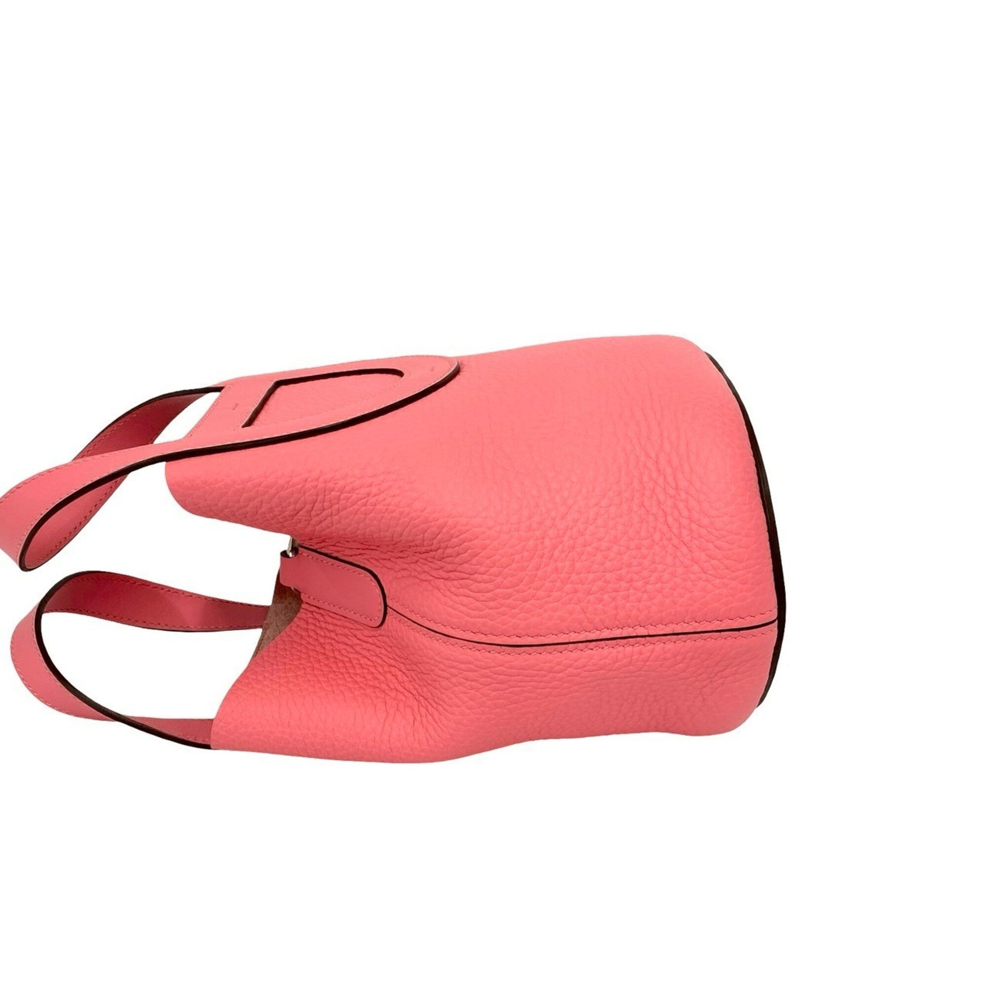 Hermes Pink Taurillon Clemence Leather Handbag Tote Bag (Pre-Owned)