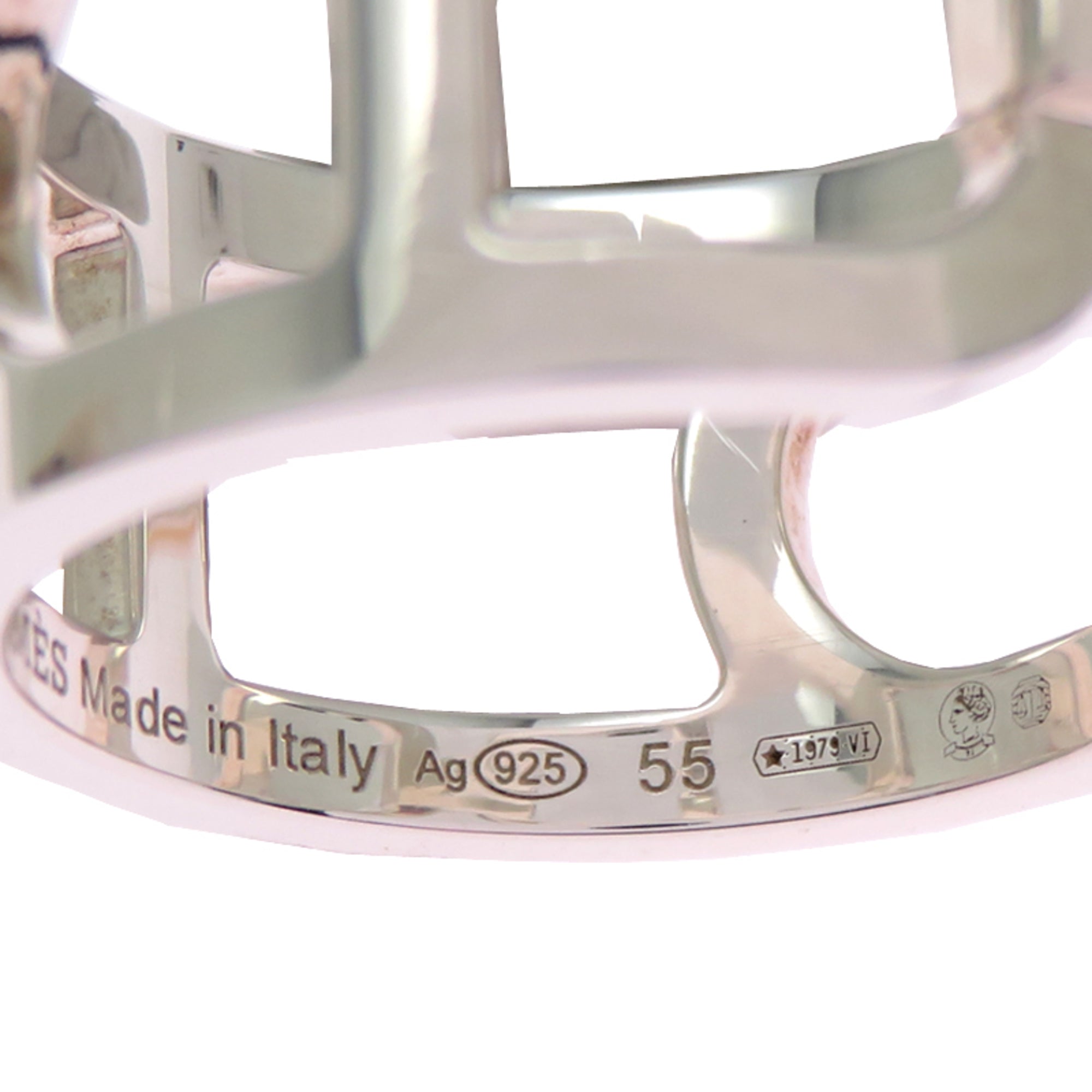 Hermes Silver 925 Band Ring (Pre-Owned)