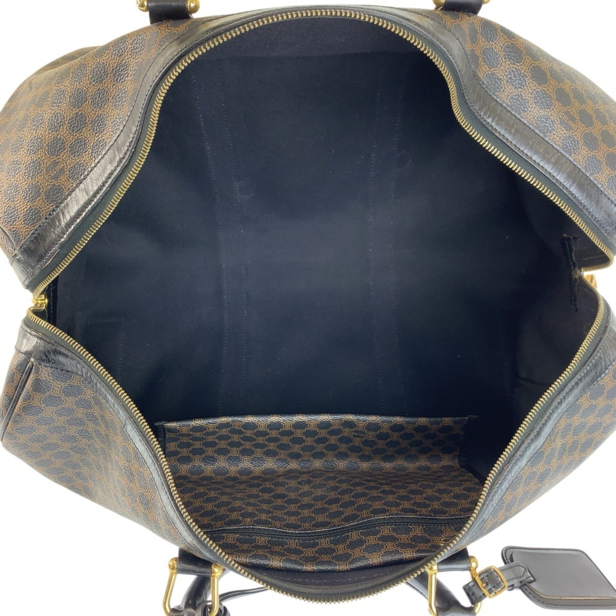 Celine Black Brown Pvc Boston Bag Handbag (Pre-Owned)