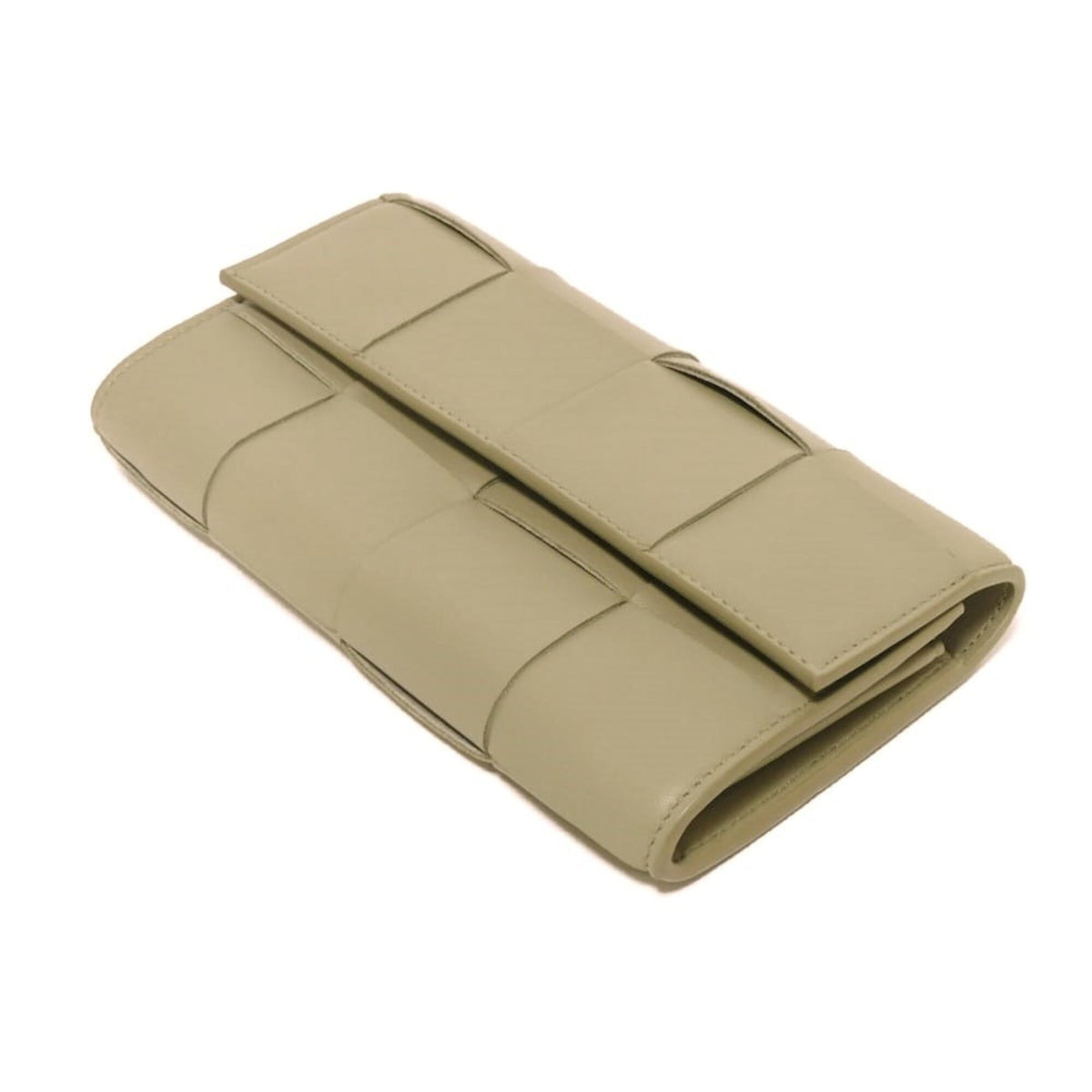 Bottega Veneta Green Intrecciato Long Wallet (Bi-Fold) (Pre-Owned)