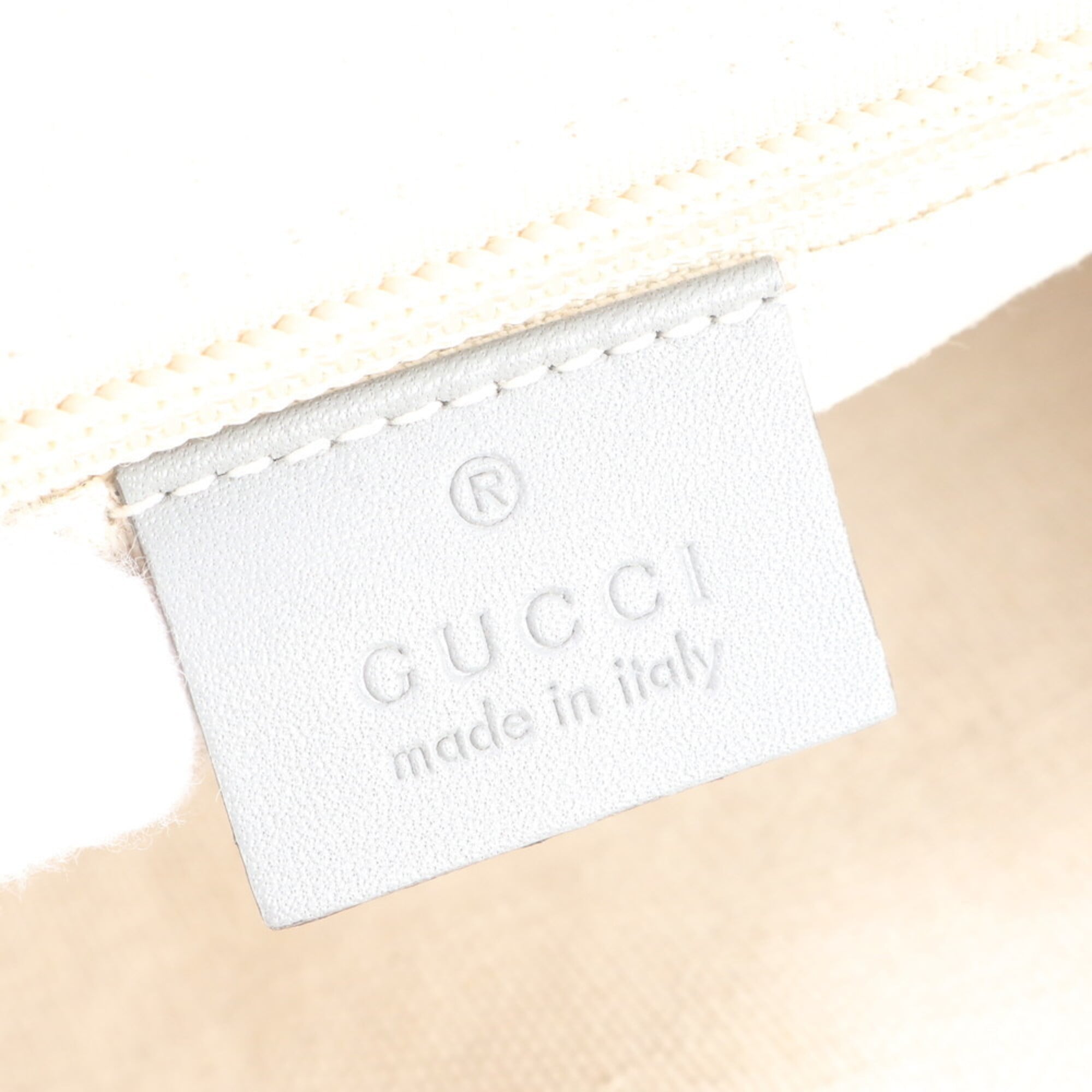 Gucci Beige Gray Leather Coated Canvas Messenger Bag Shoulder Bag (Pre-Owned)