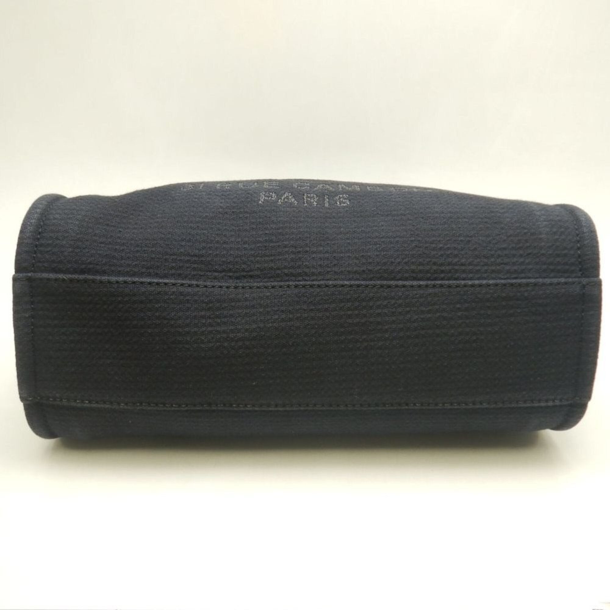 Chanel Black Canvas Leather Tote Bag (Pre-Owned)