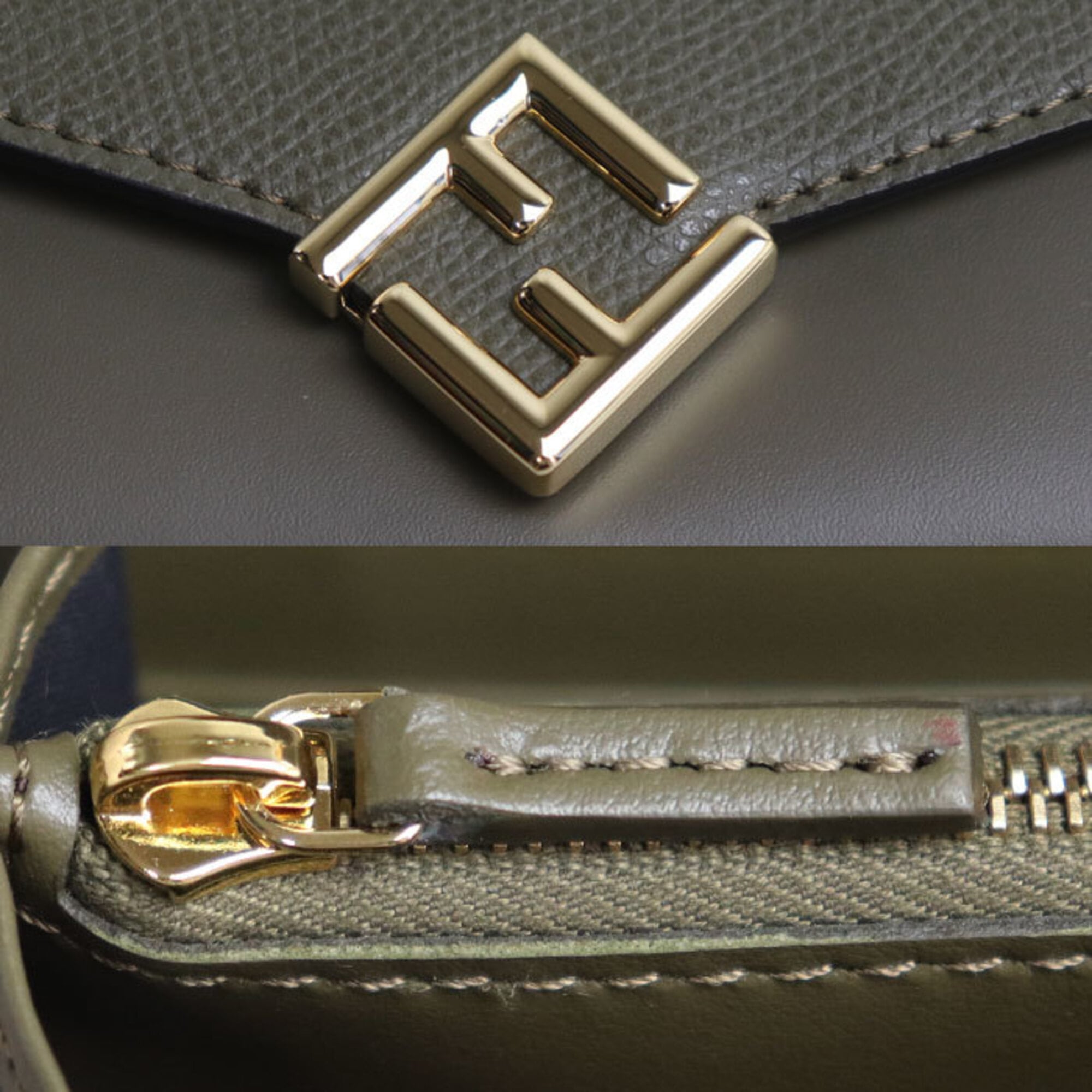 Fendi Gold Leather Chain/Shoulder Wallet (Pre-Owned)