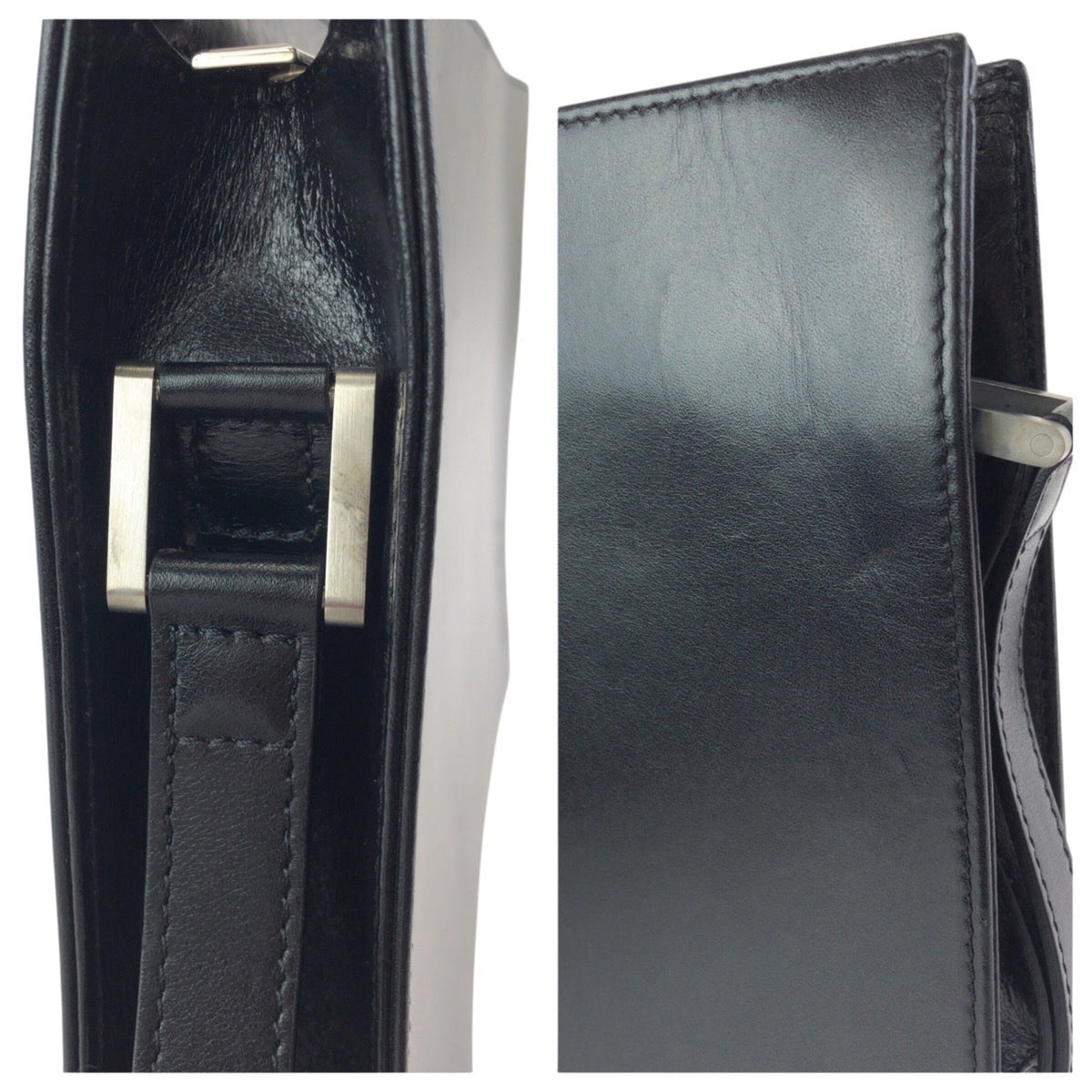Dunhill Black Leather Clutch Bag (Pre-Owned)