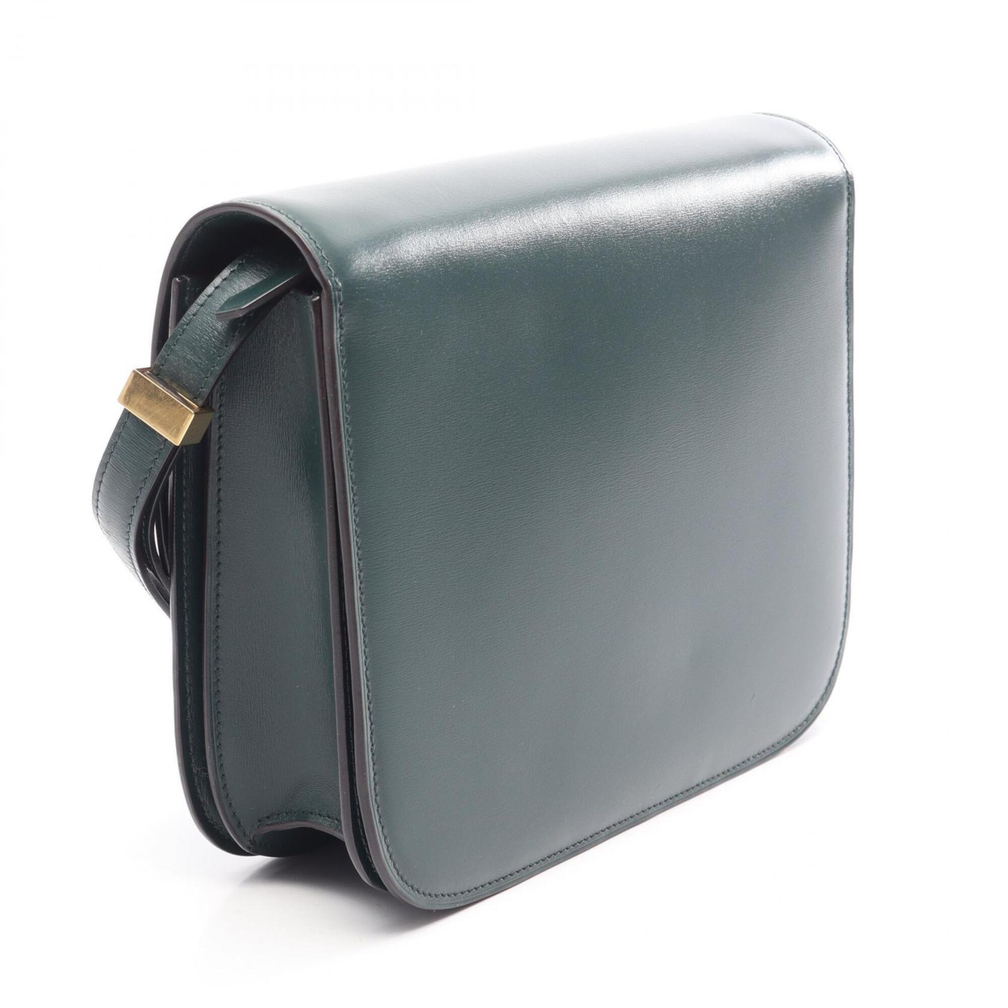 Celine Green Leather Handbag Shoulder Bag (Pre-Owned)