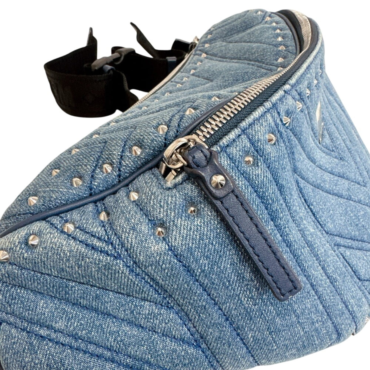 Mcm Blue Canvas Sling Bag (Pre-Owned)
