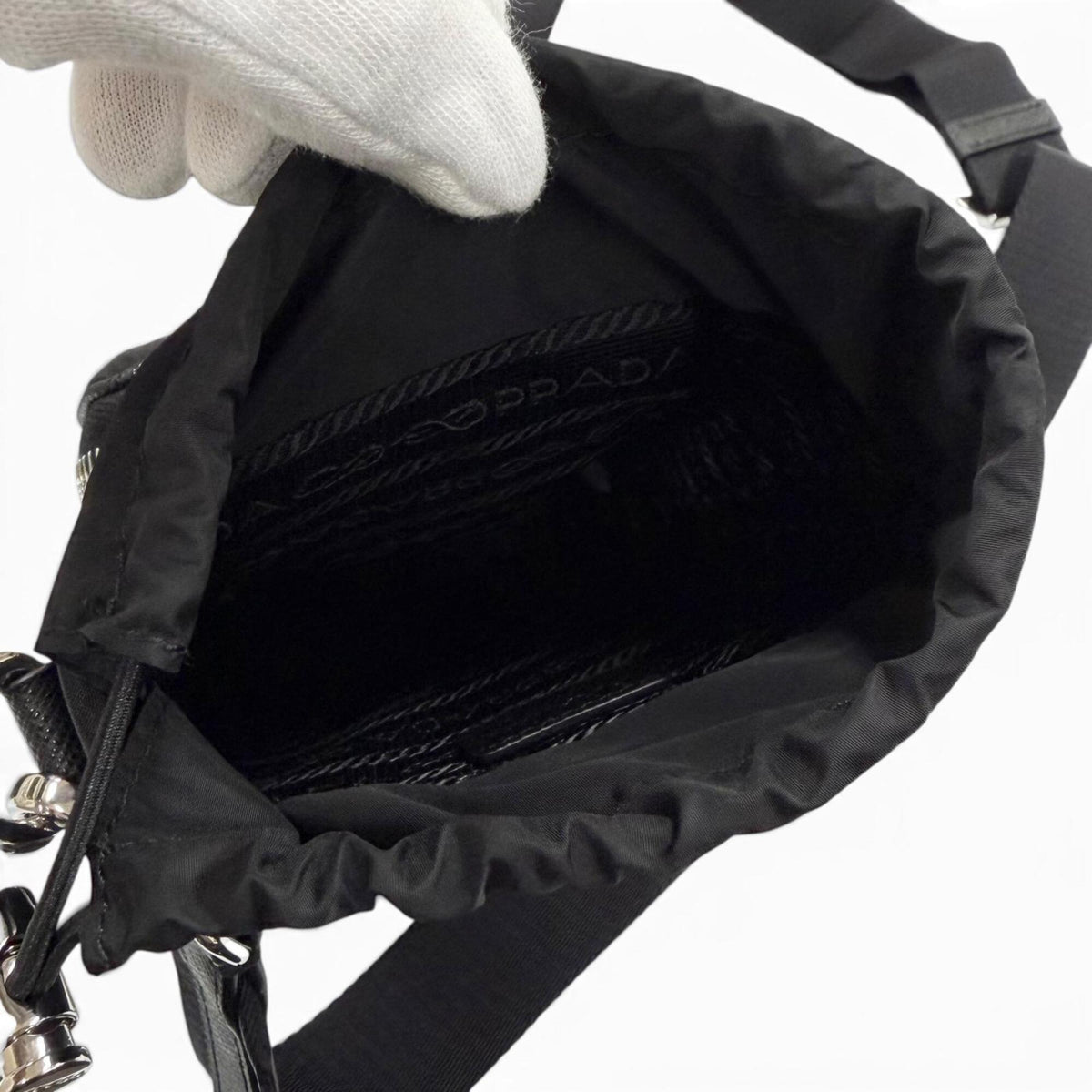 Prada Black Nylon Leather Shoulder Bag (Pre-Owned)
