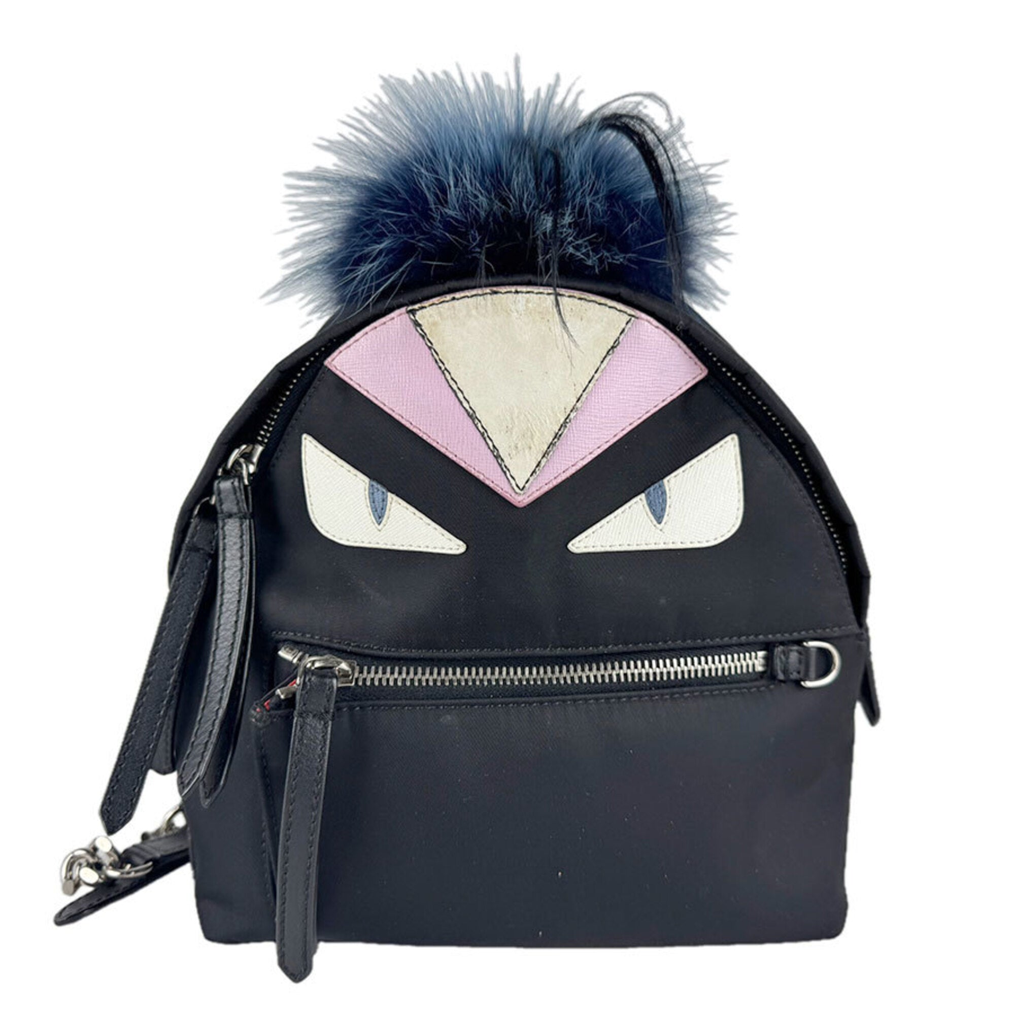 Fendi Black Nylon Fur Backpack (Pre-Owned)