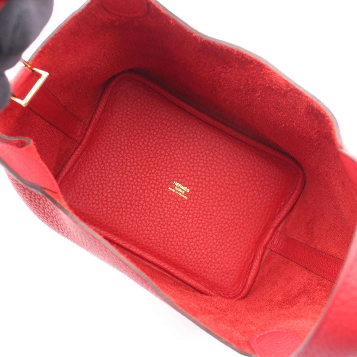 Hermes Red Color Vermilion Taurillon Clemence Leather Leather Handbag (Pre-Owned)