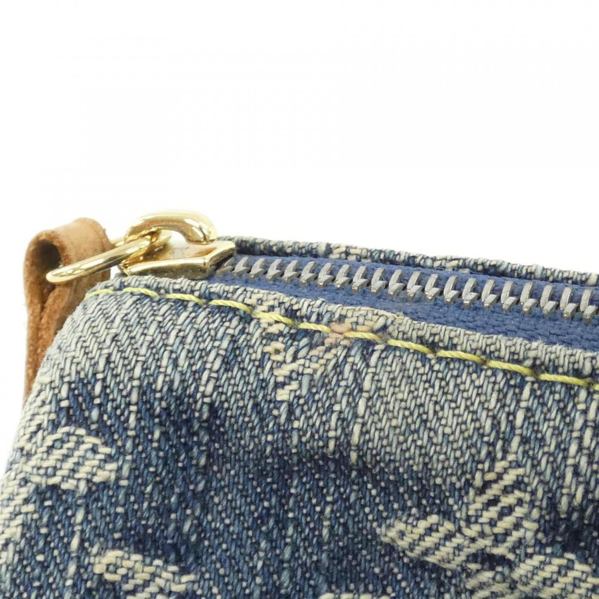 Louis Vuitton Blue Denim Handbag Pochette Pouch (Pre-Owned)