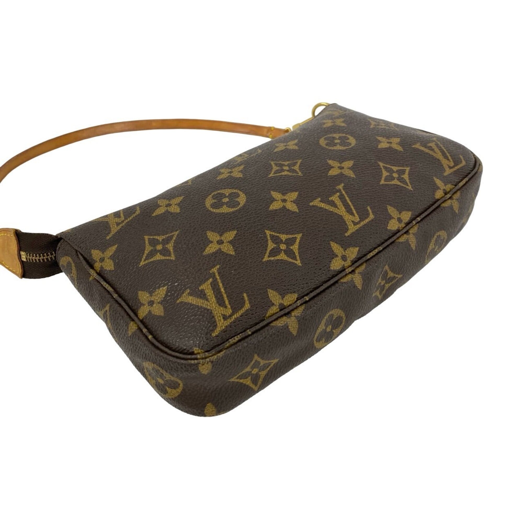 Louis Vuitton Brown Leather Pvc Handbag Pochette (Pre-Owned)