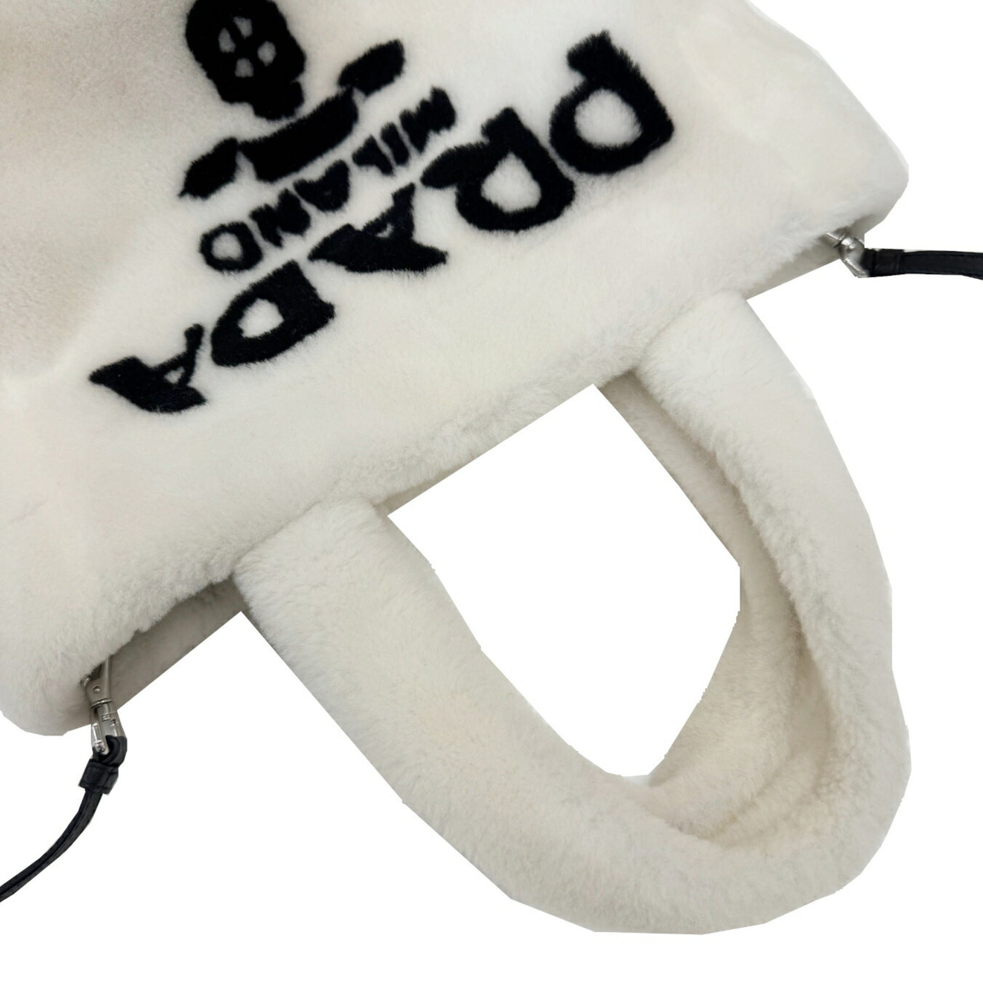 Prada White Handbag Shoulder Bag Tote Bag (Pre-Owned)