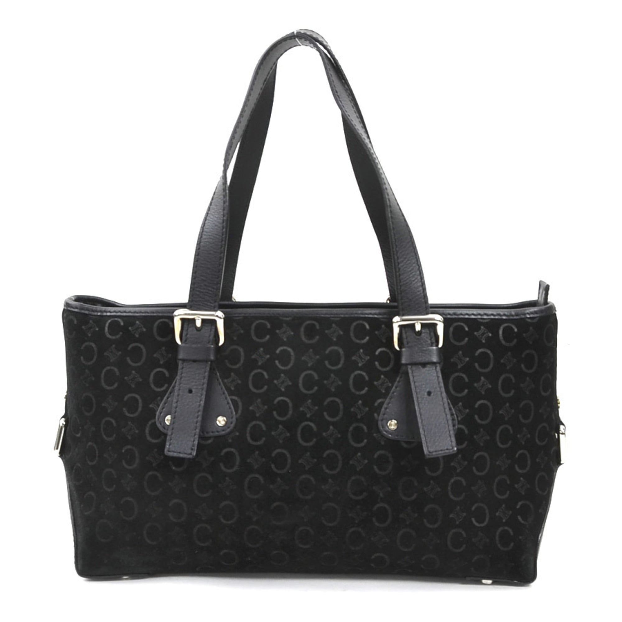 Celine Black Suede Leather Handbag Tote Bag (Pre-Owned)