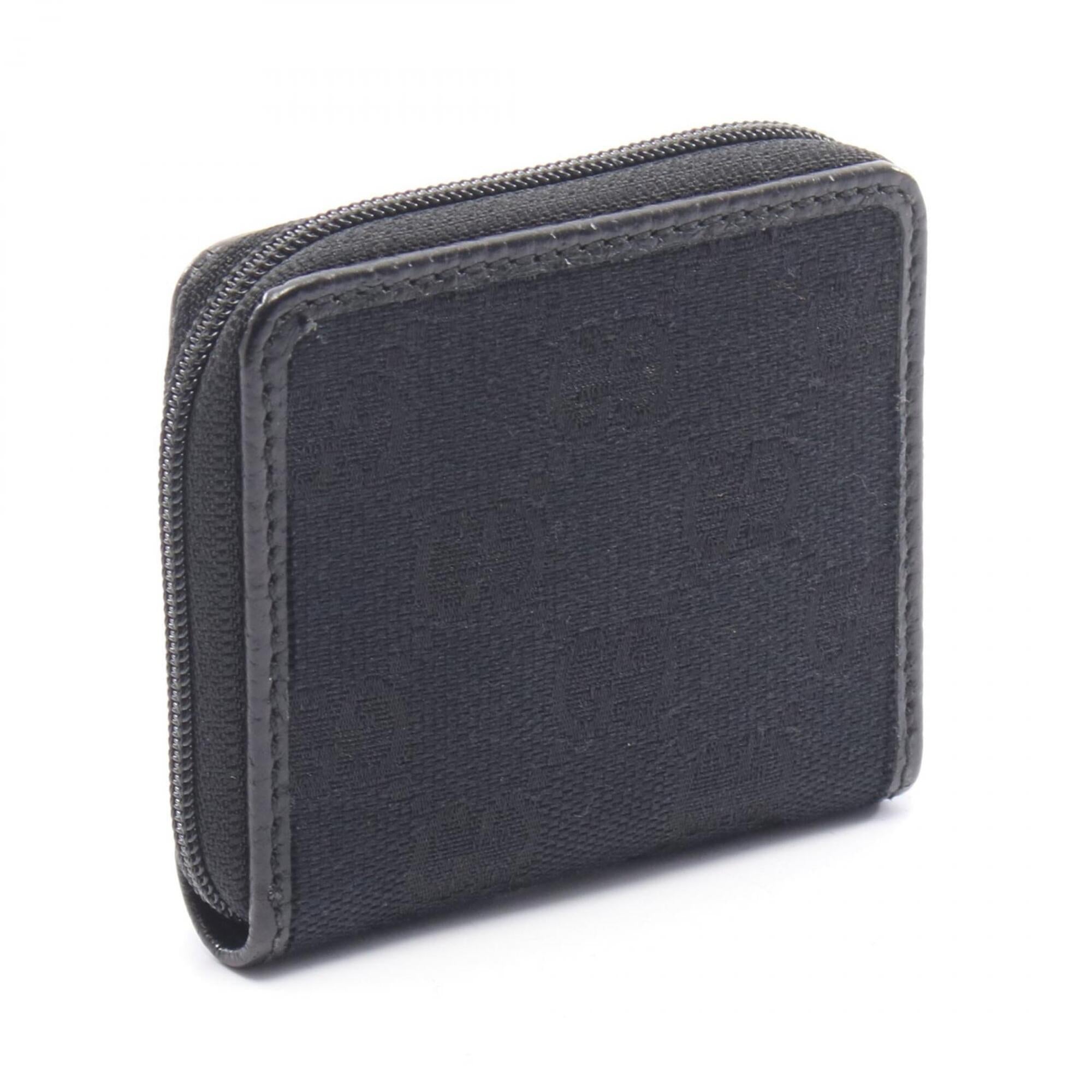 Gucci Black Canvas Leather Coin Purse/Coin Case (Pre-Owned)