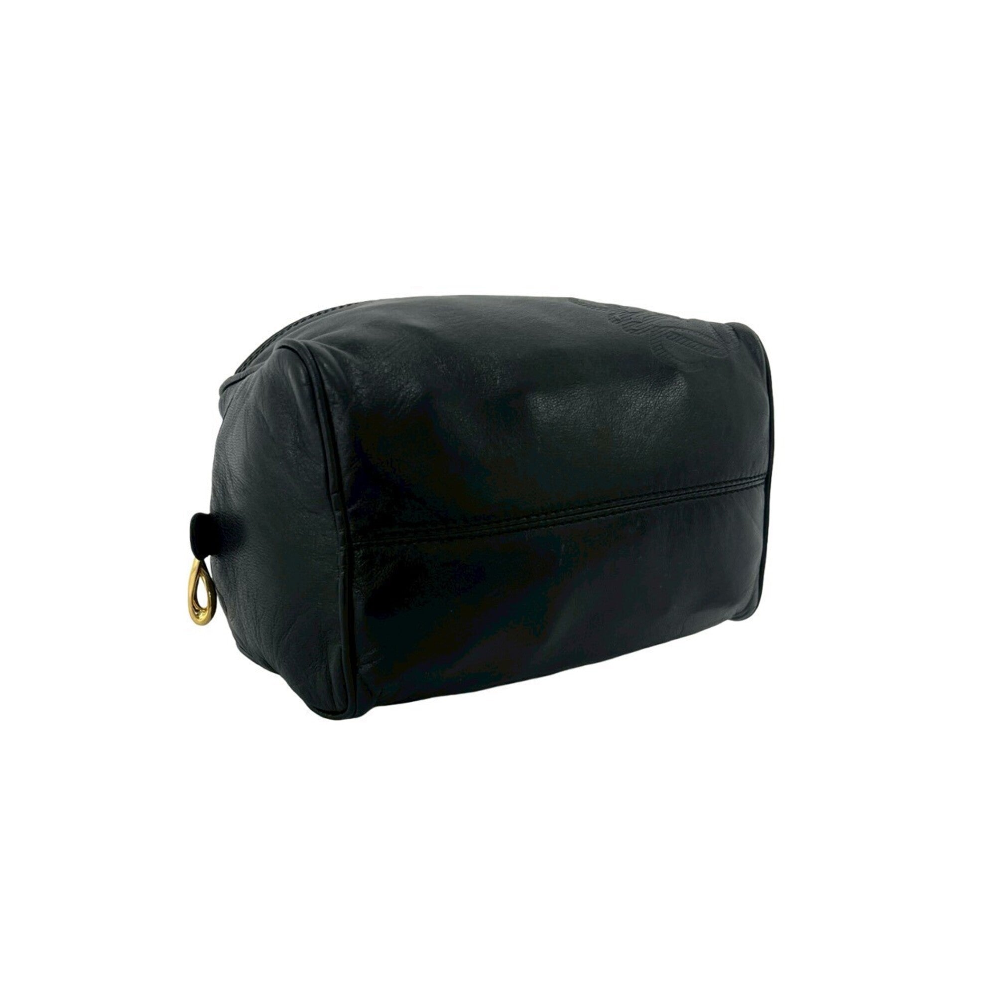 Loewe Black Leather Boston Bag Handbag (Pre-Owned)