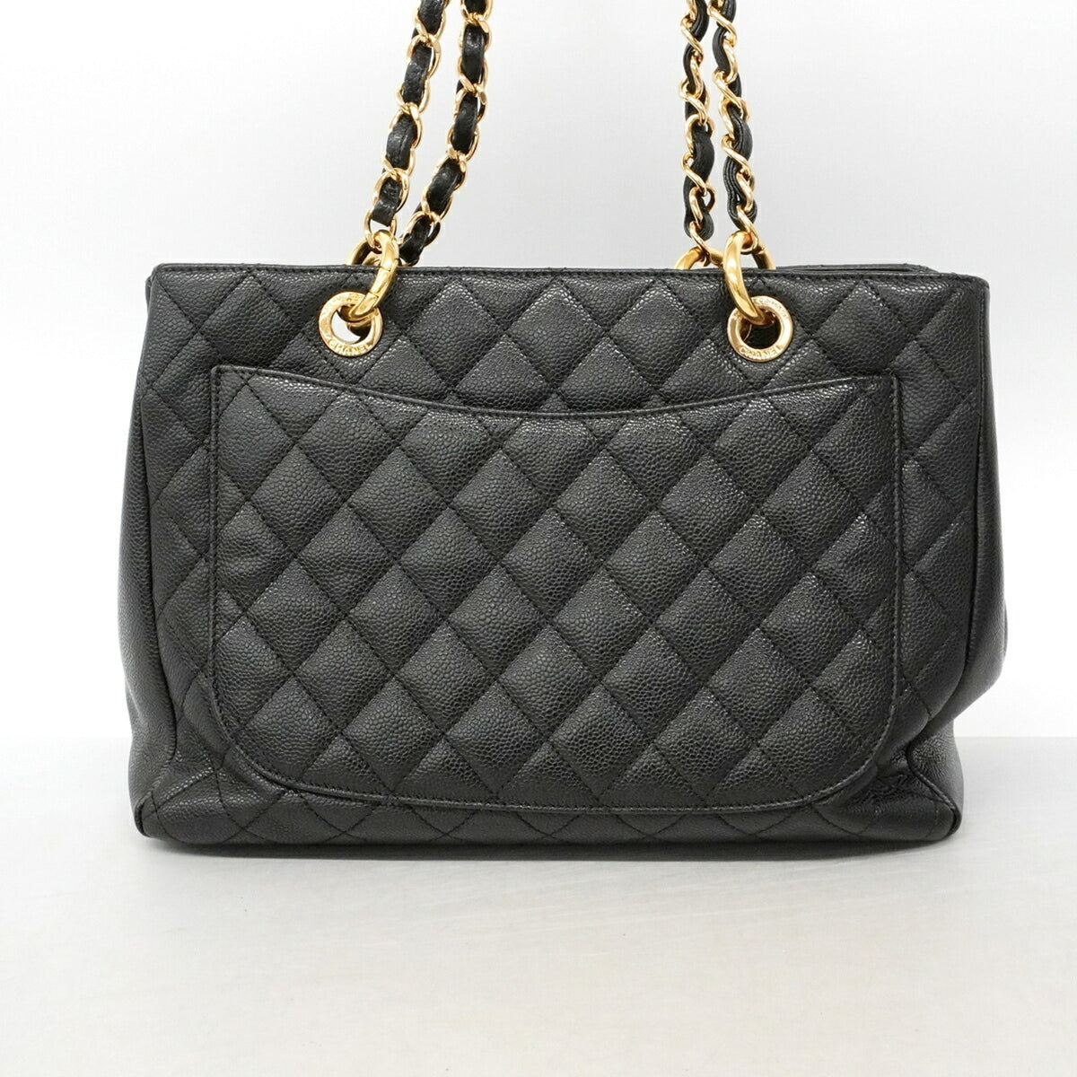 Chanel Black Grained Calfskin Tote Bag (Pre-Owned)