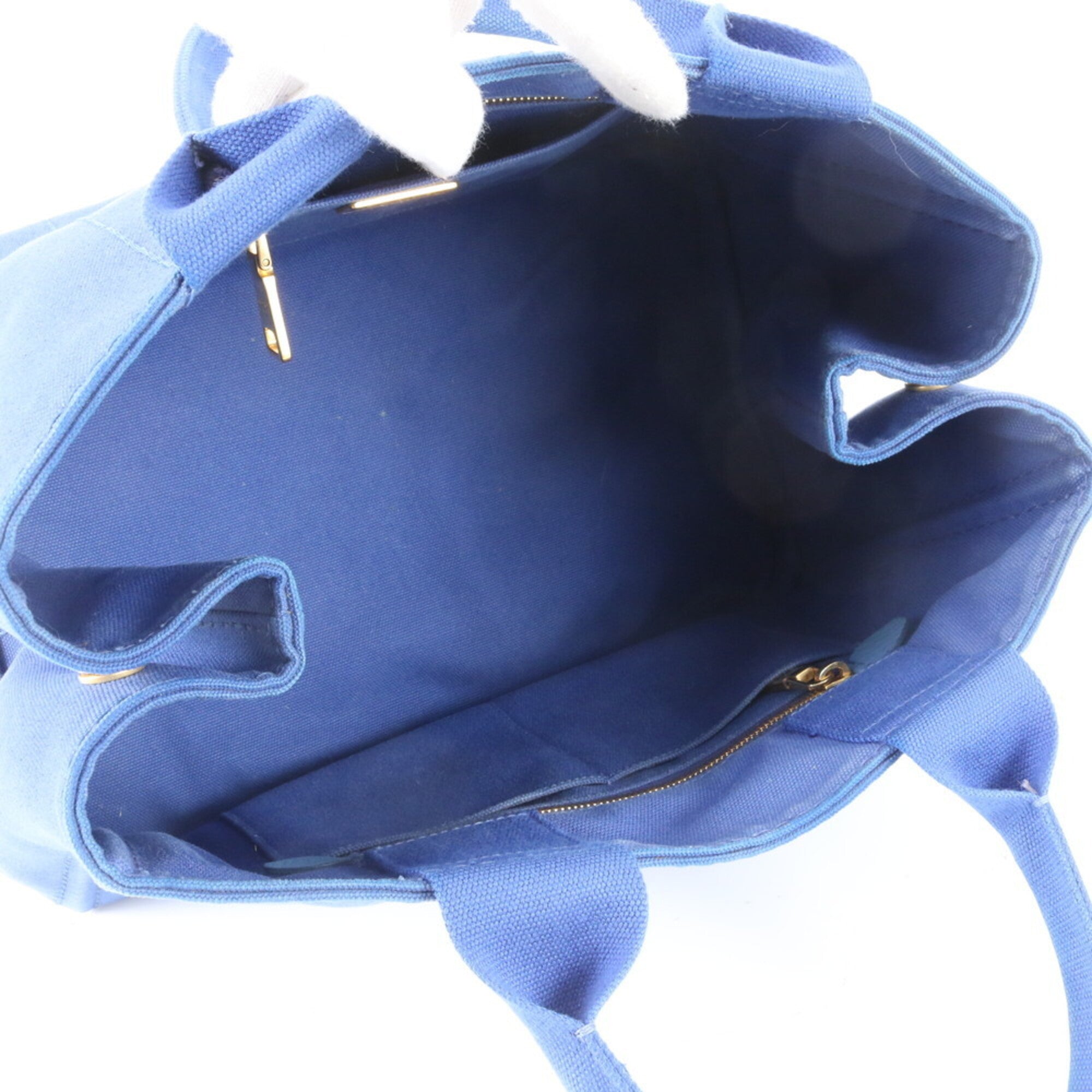 Prada Canapa Blue Canapa Handbag Tote Bag (Pre-Owned)