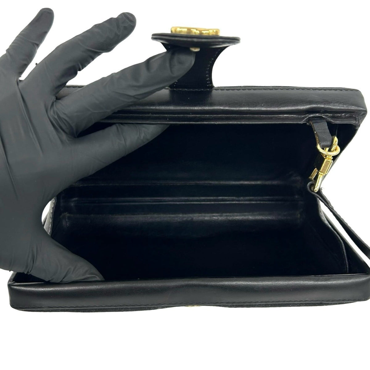 Gucci Black Canvas Leather Shoulder Bag (Pre-Owned)