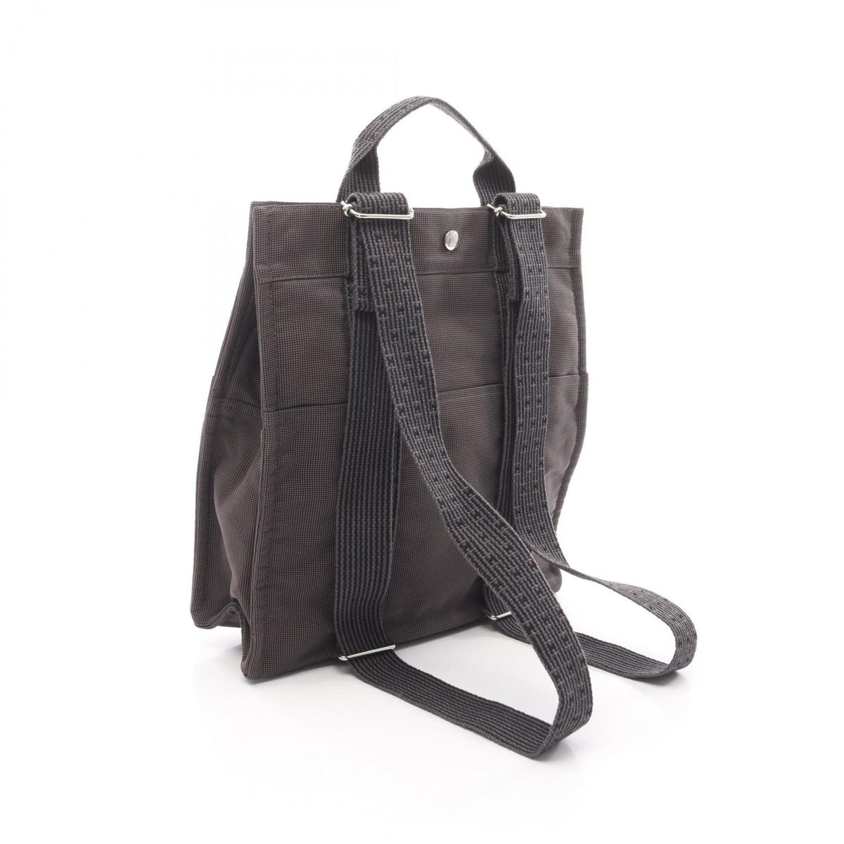 Hermes Gray Nylon Canvas Canvas Backpack Handbag (Pre-Owned)