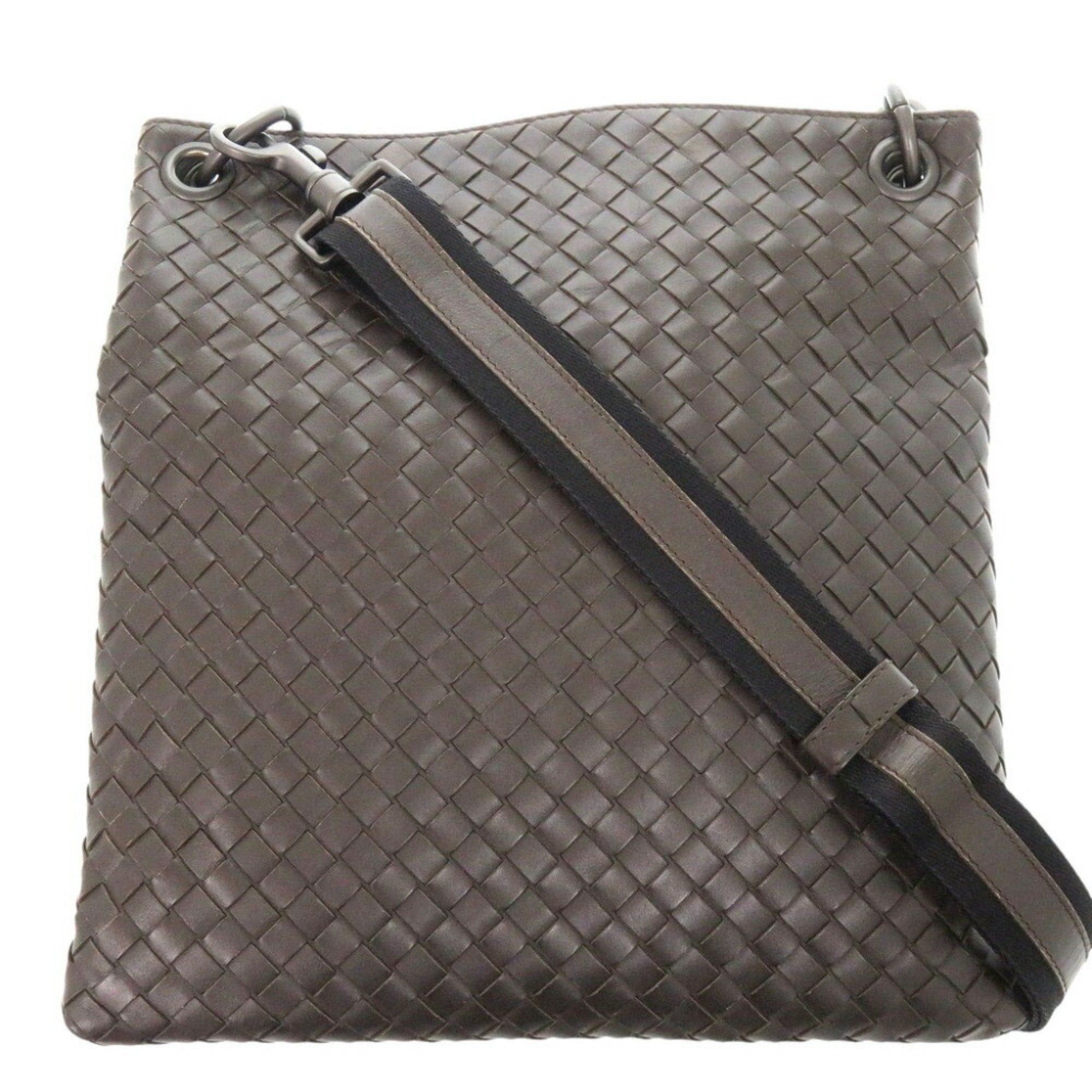 Bottega Veneta Dark Brown Leather Shoulder Bag (Pre-Owned)