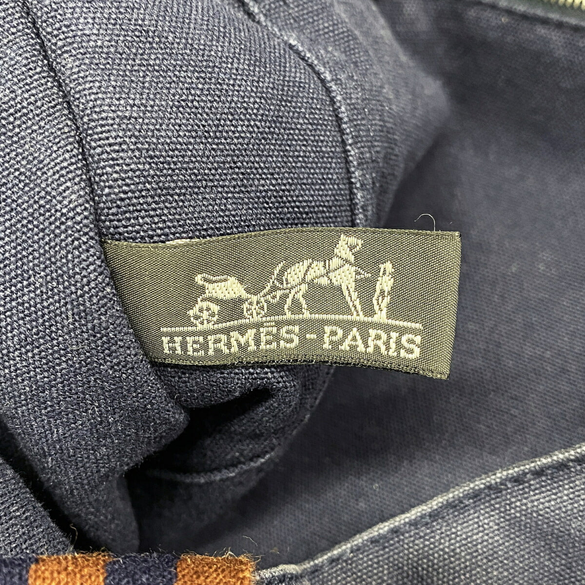 Hermes Navy Canvas Tote Bag (Pre-Owned)