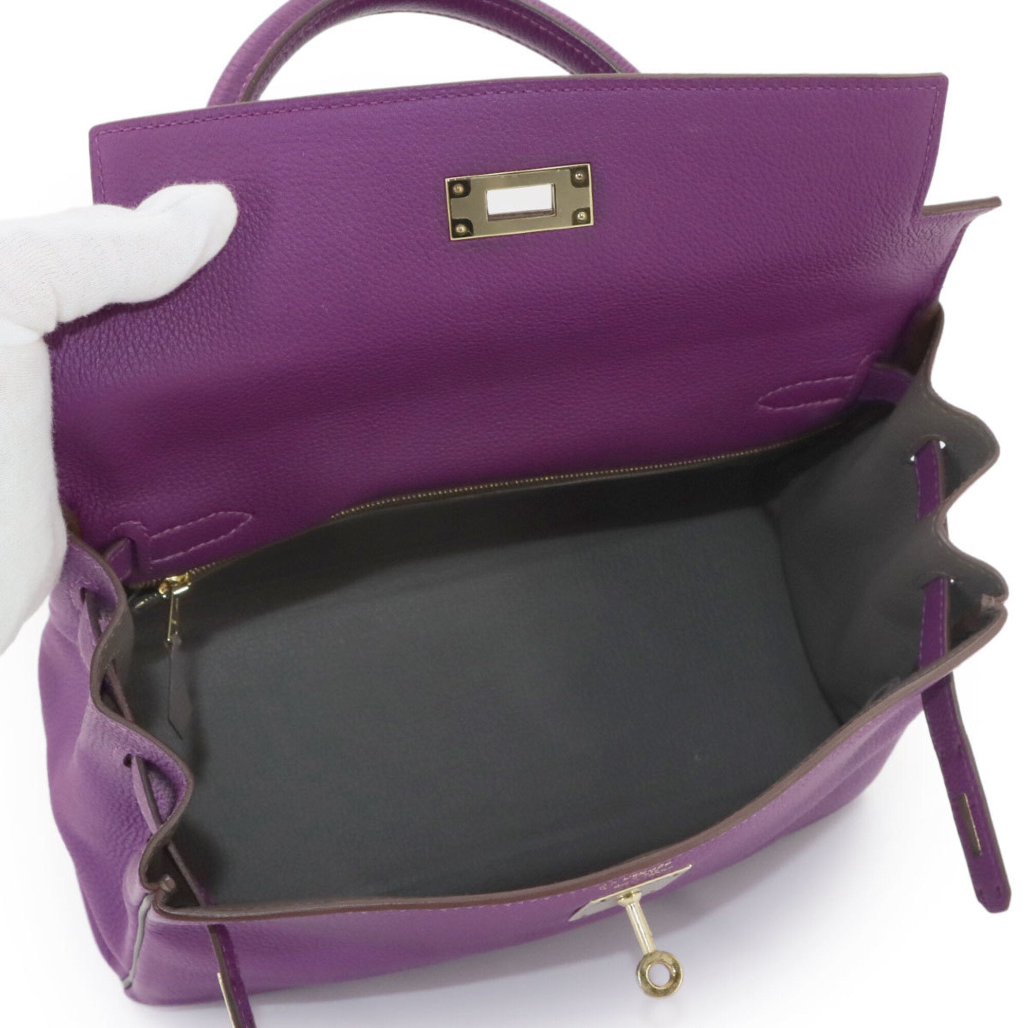 Hermes Anemone Etain Togo Leather Handbag (Pre-Owned)