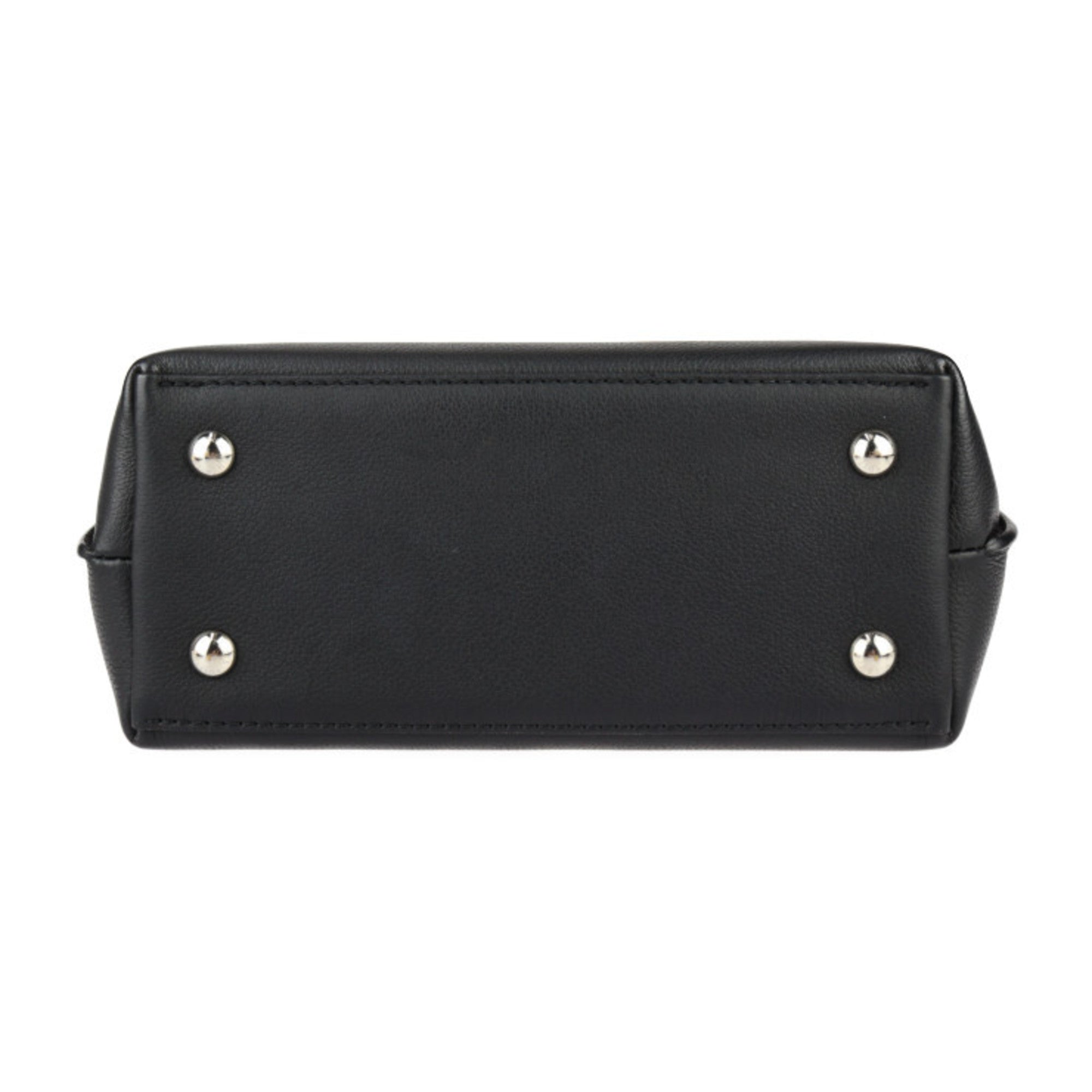 Louis Vuitton Black Leather Handbag Shoulder Bag (Pre-Owned)