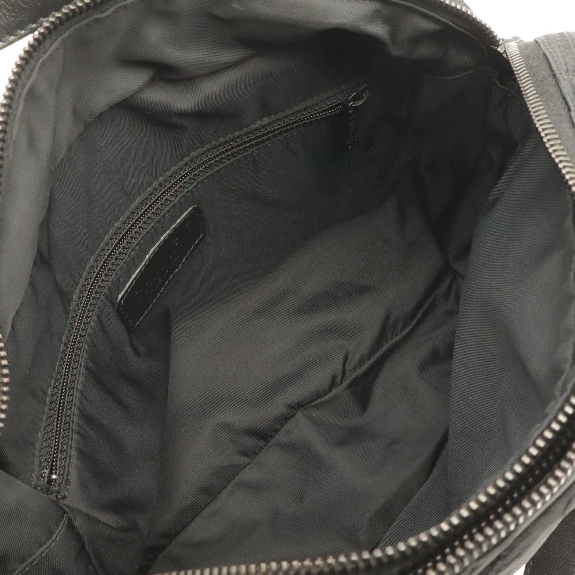 Chanel Black Nylon Jacquard Leather Handbag Tote Bag (Pre-Owned)
