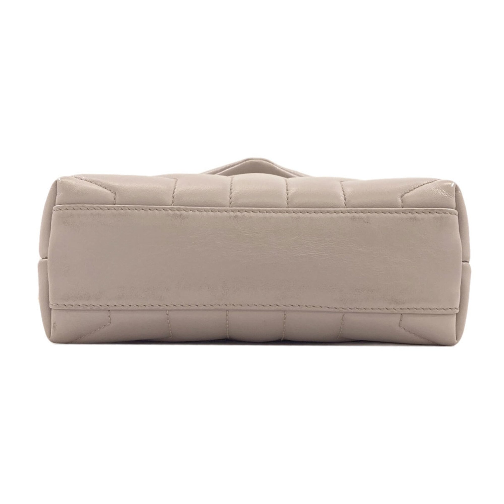 Yves Saint Laurent Light Gray Leather Shoulder Bag (Pre-Owned)