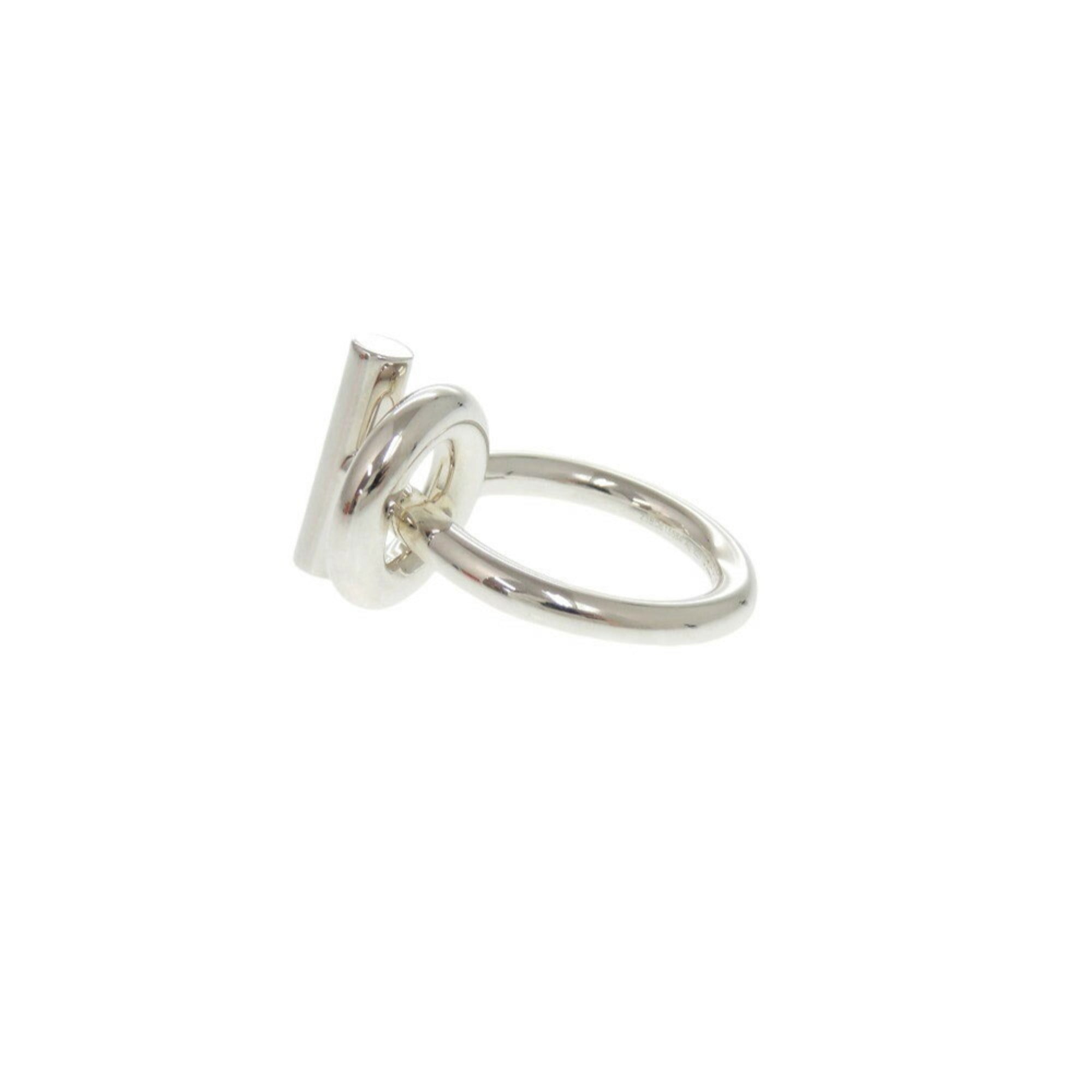 Hermes Silver Silver 925 Band Ring (Pre-Owned)