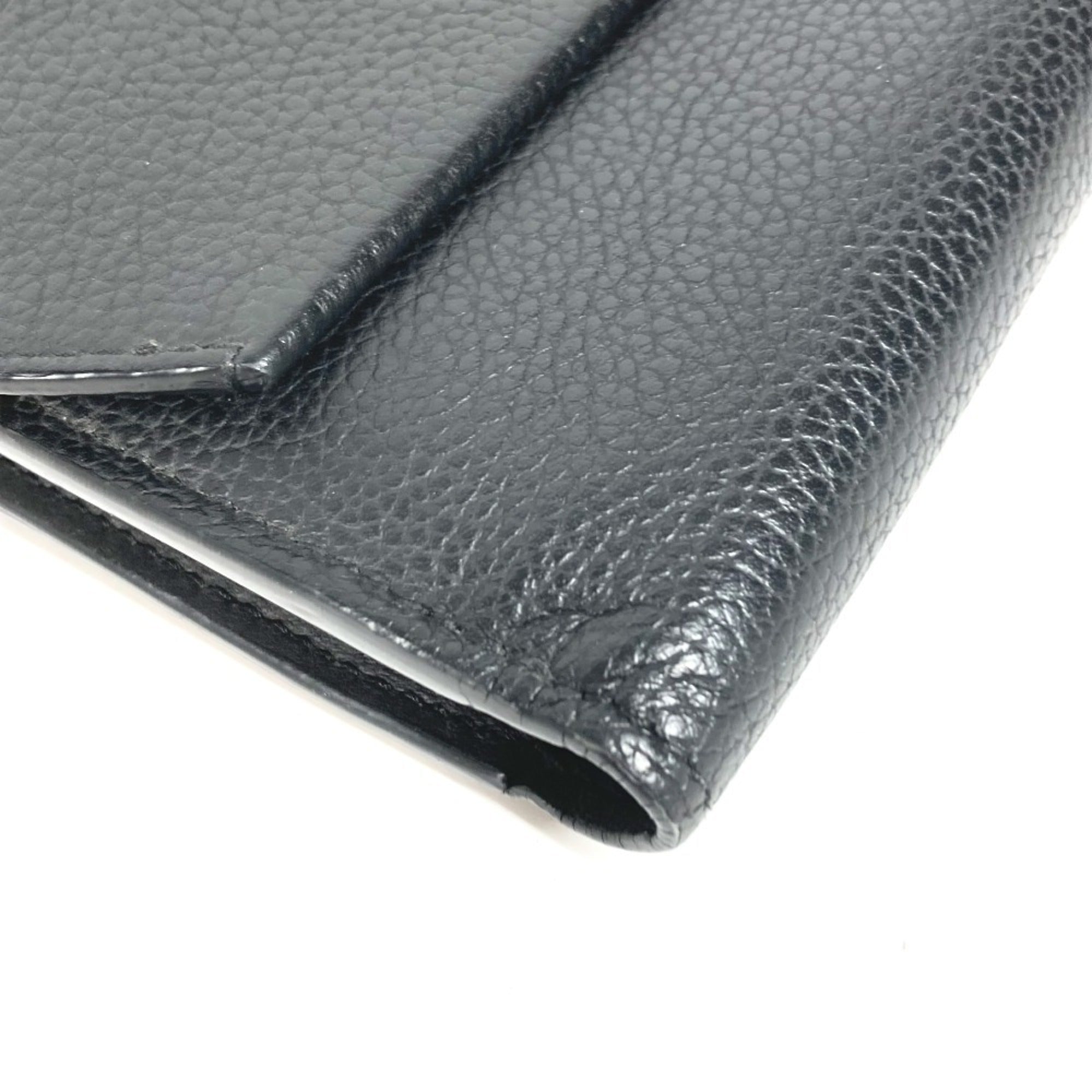 Louis Vuitton Black Noir Leather Long Bill Wallet (Bi-Fold) (Pre-Owned)
