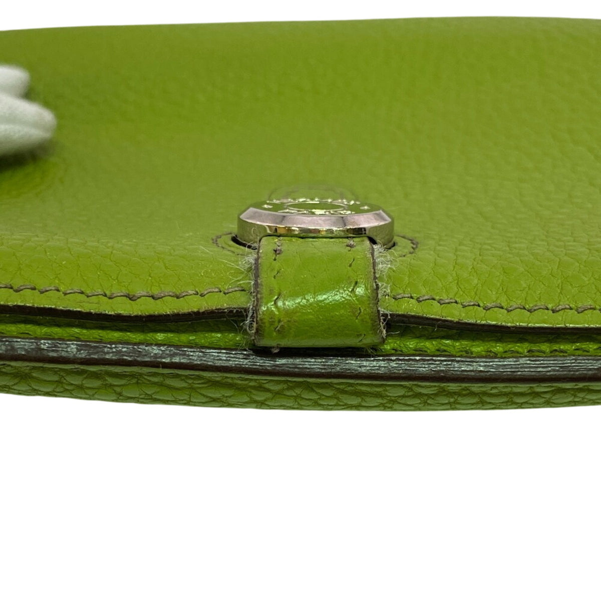 Hermes Green Taurillon Clemence Leather Long Wallet (Bi-Fold) (Pre-Owned)