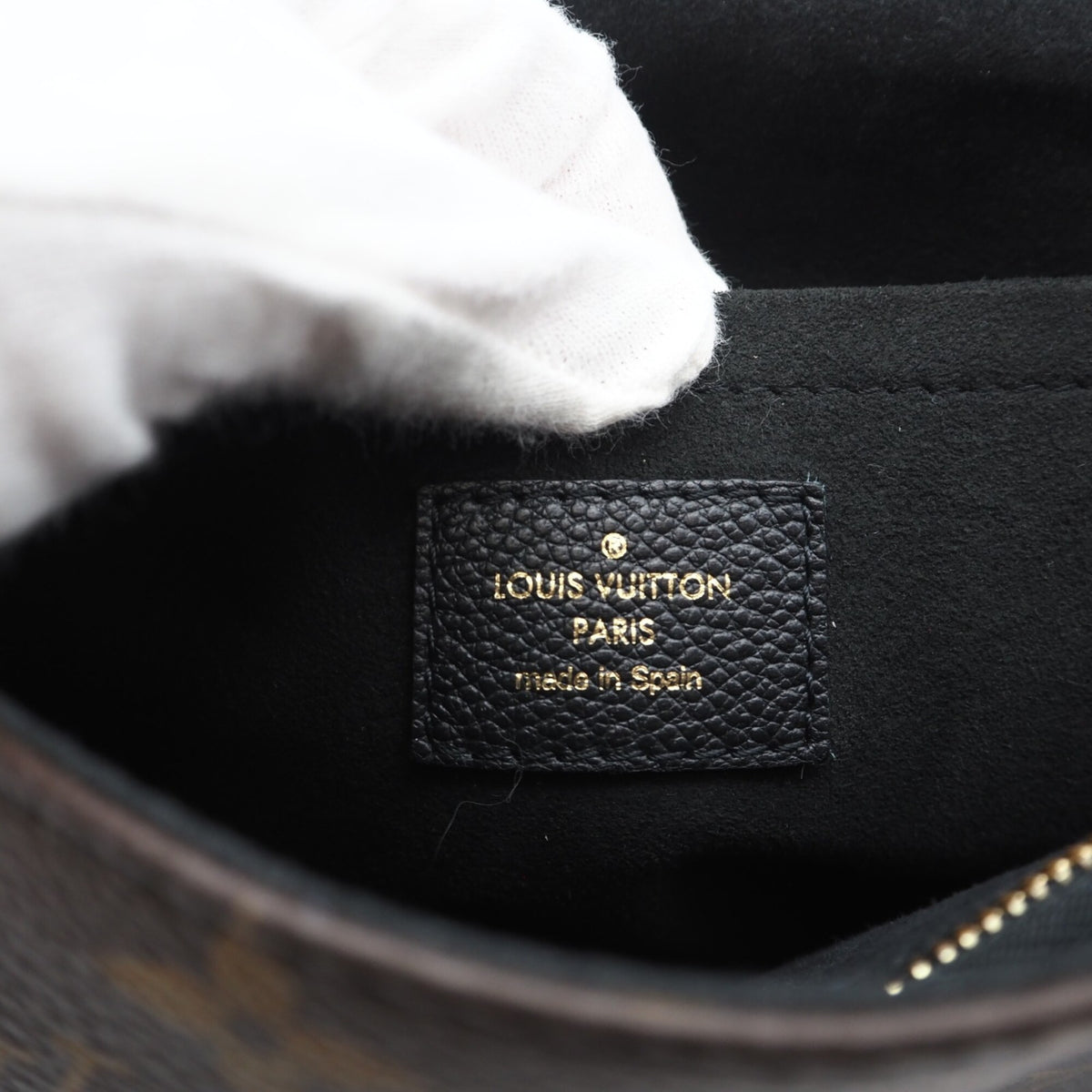 Louis Vuitton Beige Black Brown Coated Canvas Leather Shoulder Bag (Pre-Owned)