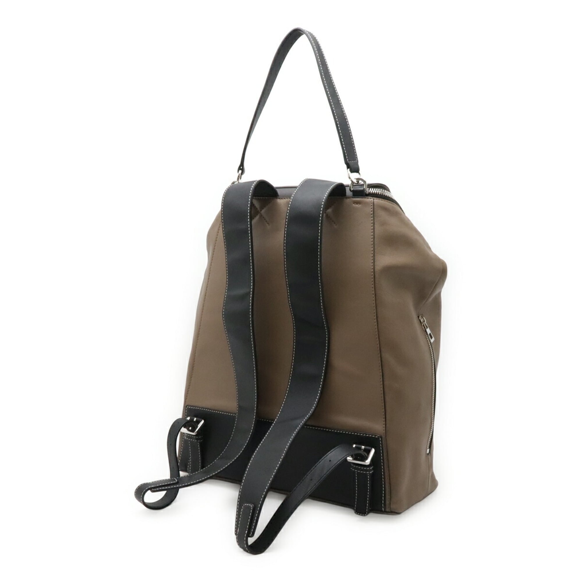 Loewe Black Brown Gray Leather Backpack (Pre-Owned)