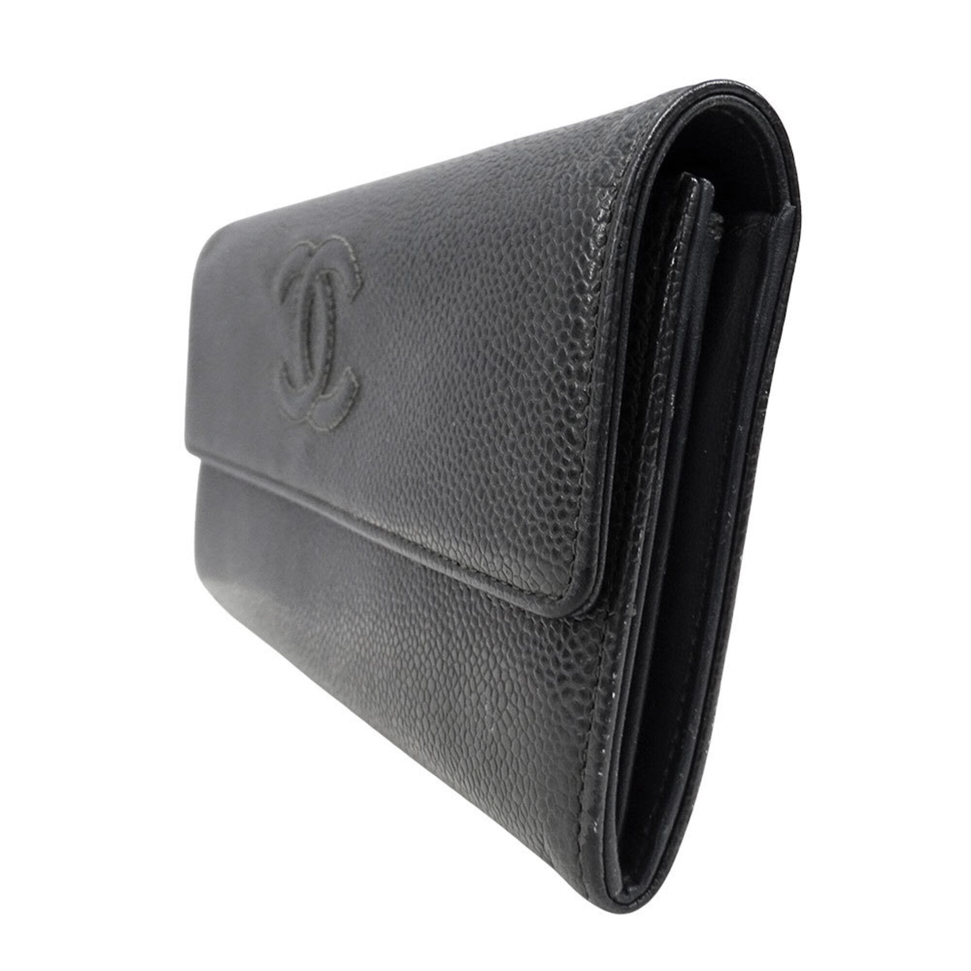 Chanel Charcoal Gray Grained Calfskin (Pre-Owned)