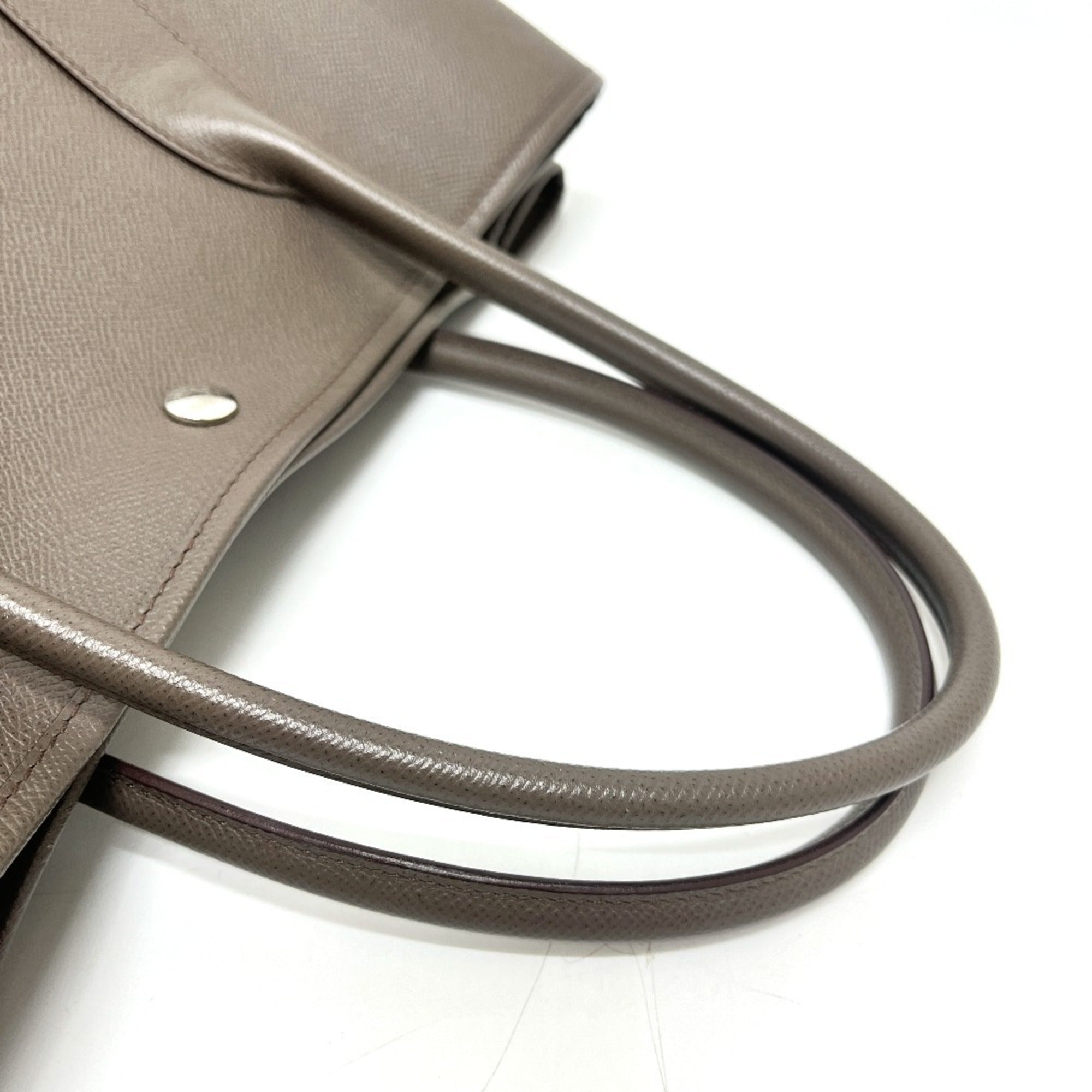 Hermes Garden Gray Epsom Leather Handbag Tote Bag (Pre-Owned)